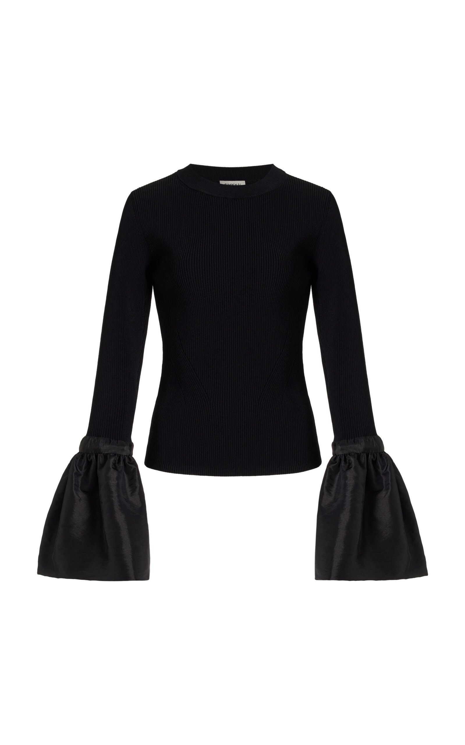 Agata Satin-Trimmed Ribbed-Knit Top