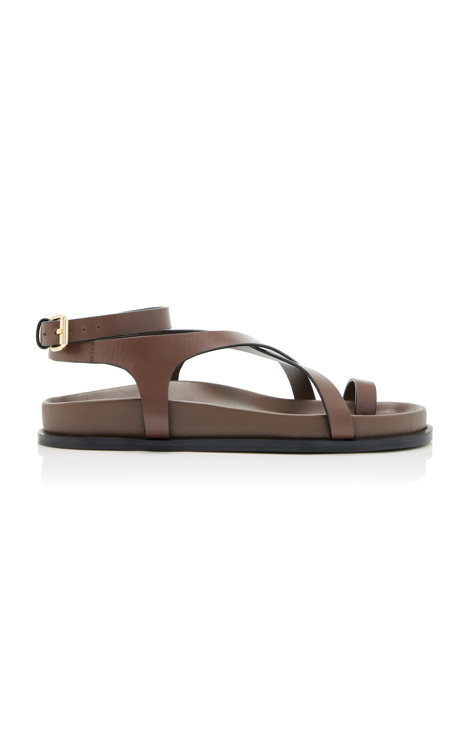 Shop A.emery Jalen Slim Leather Sandals In Brown