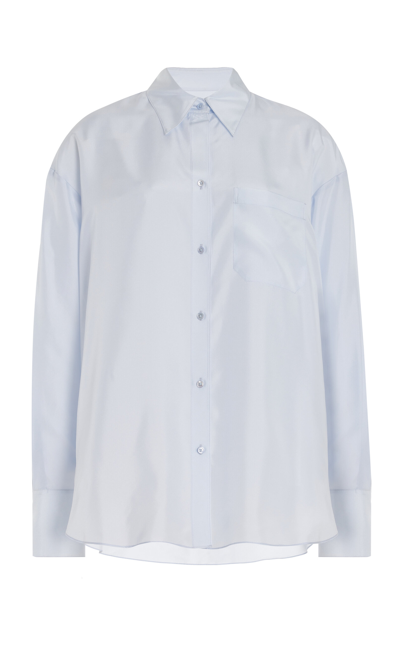 Twp Big Joe Oversized Silk-habotai Shirt In Light Blue