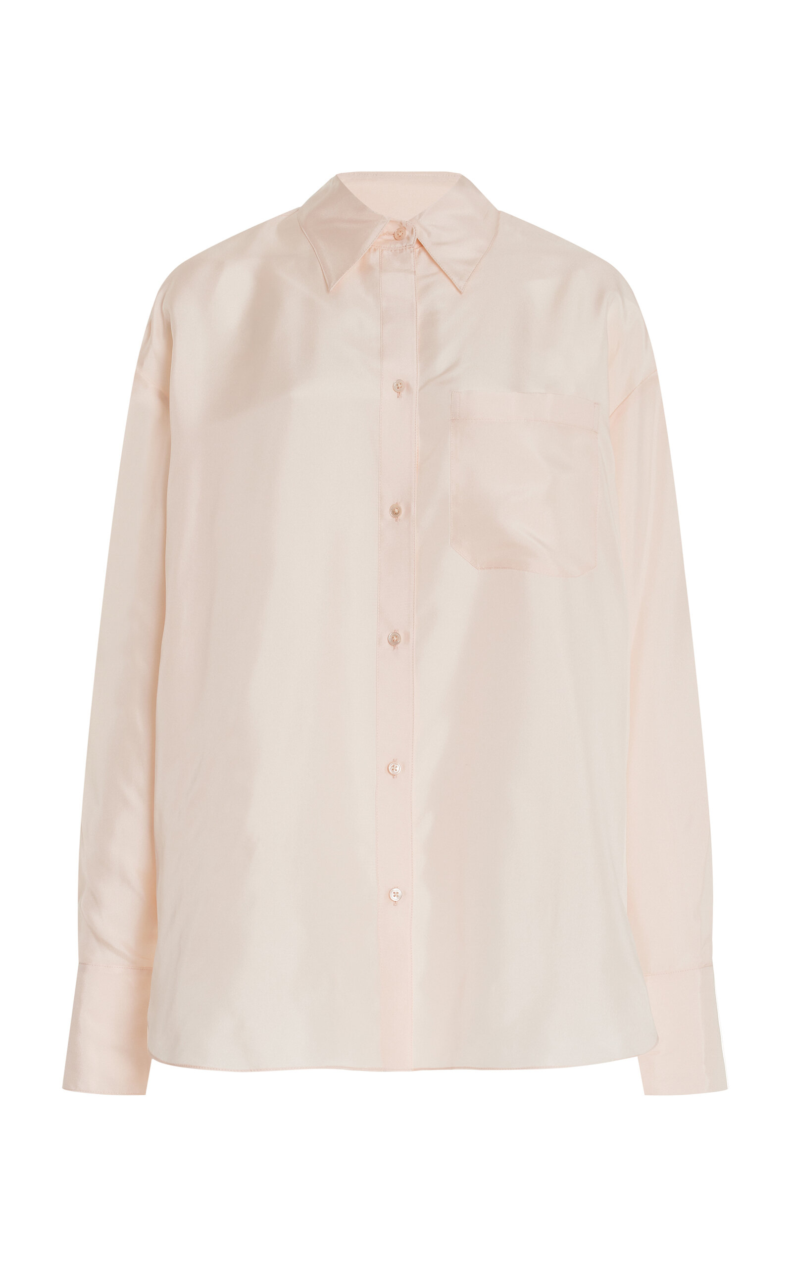 Twp Big Joe Oversized Silk-habotai Shirt In Light Pink