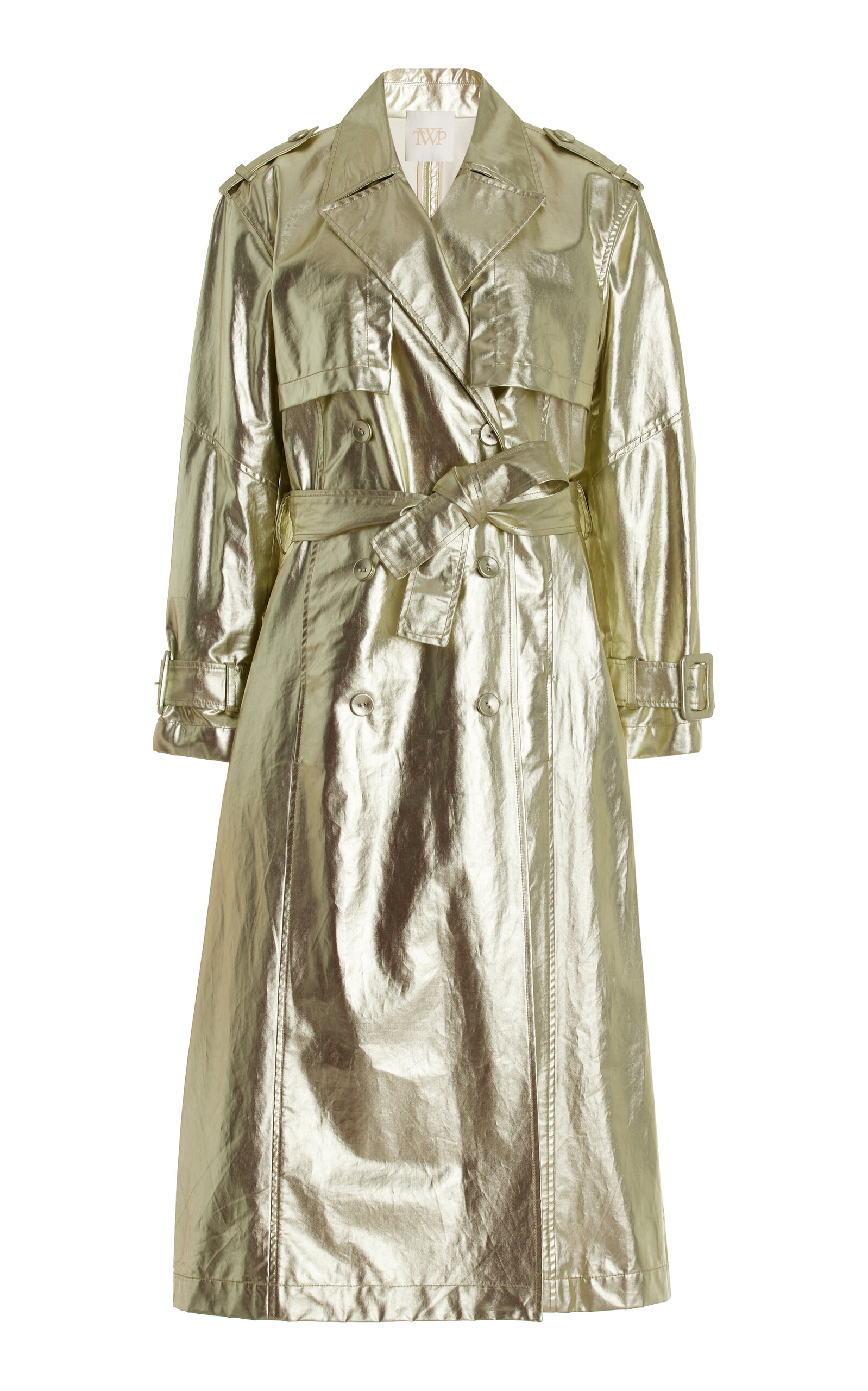 Shop Twp A Foreign Affair Cotton-canvas Trench Coat In Gold