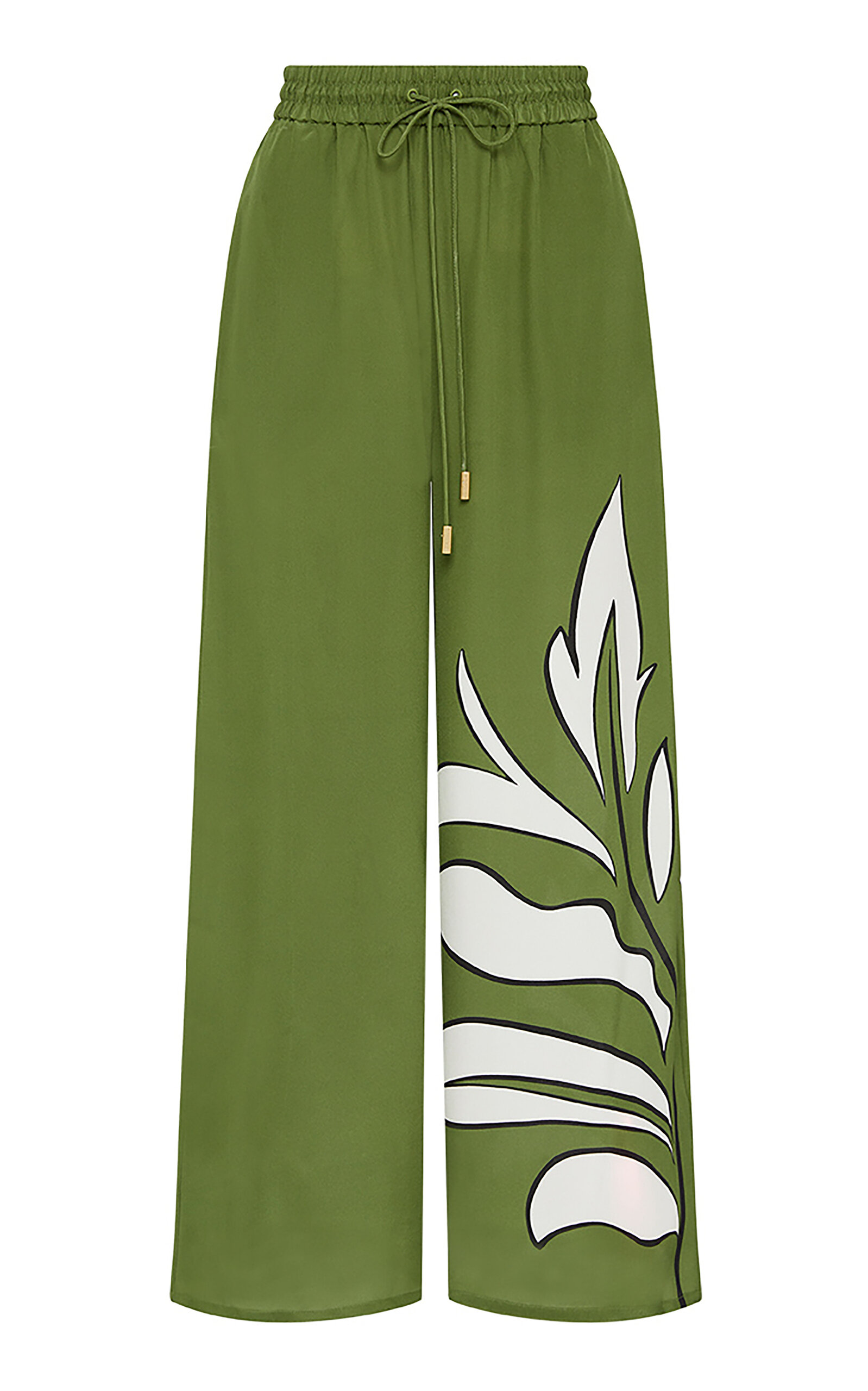 Aje Planetary Silk Drawcord Pant In Green