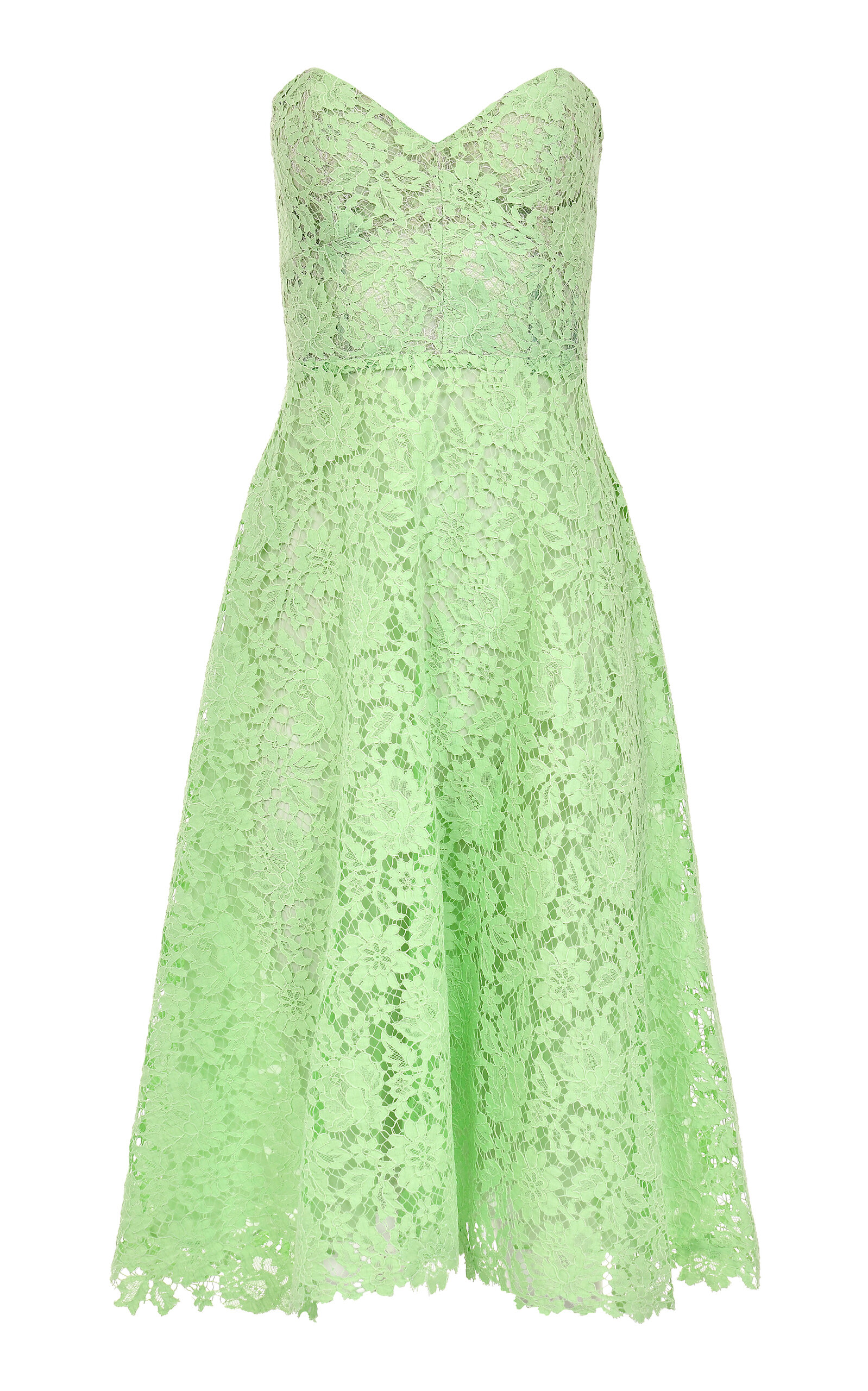 Maria Strapless Lace Midi Dress