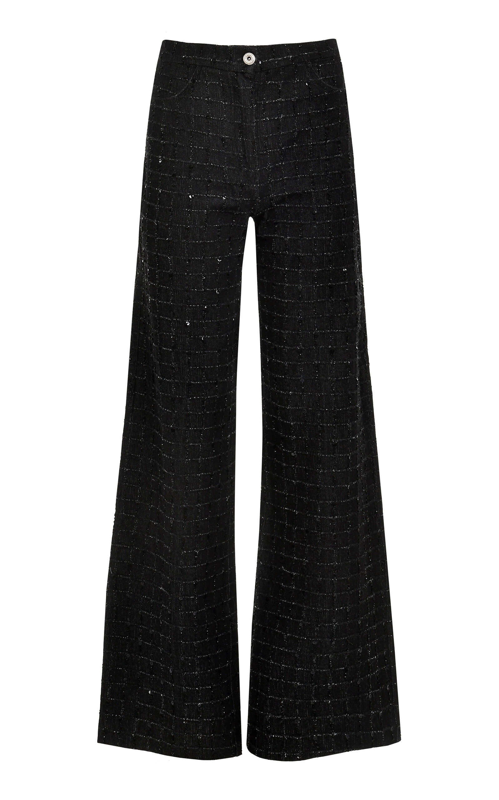 FRANCESCA MIRANDA SLOANE HAND-EMBROIDERED DENIM PANTS 