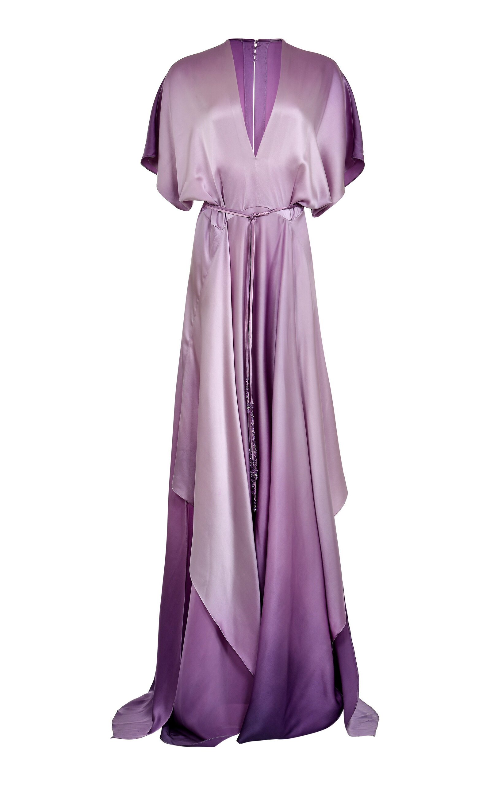 Francesca Miranda Katie Hand-dyed Silk Maxi Dress In Purple