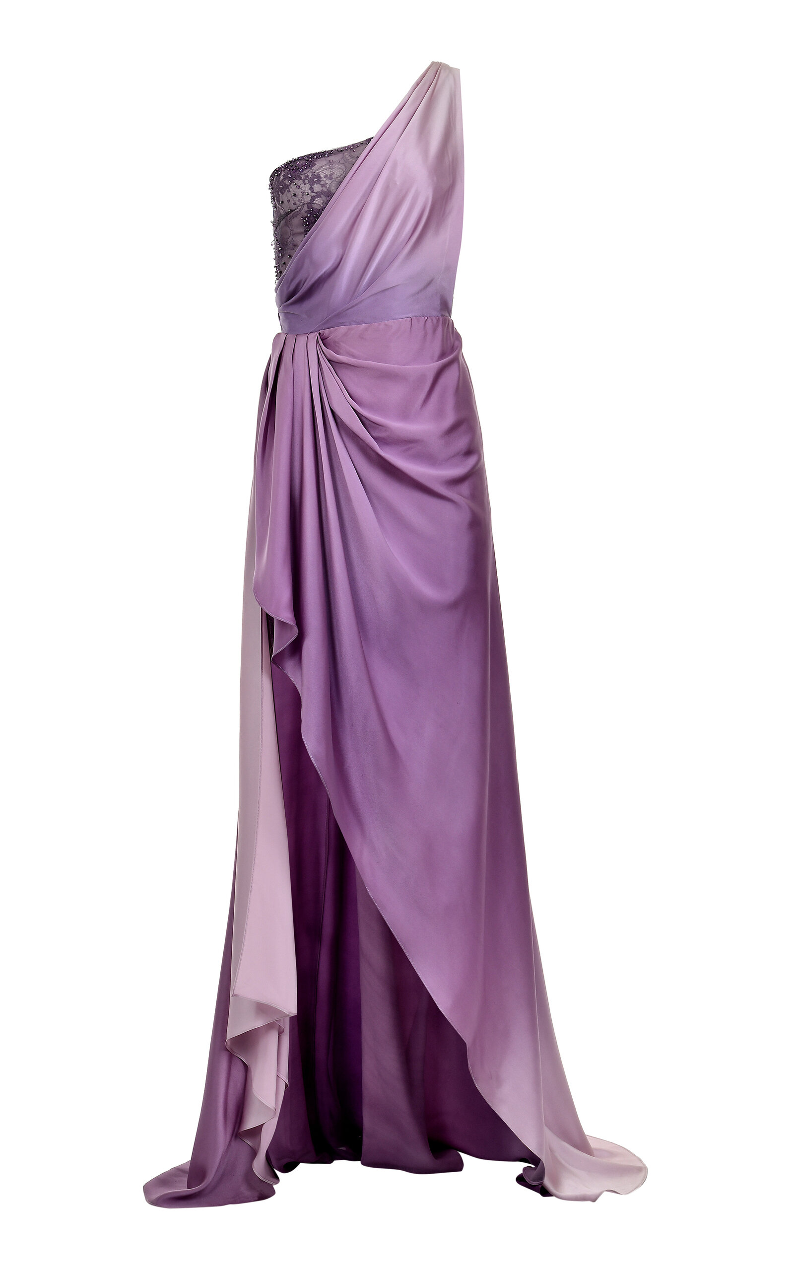 Francesca Miranda Continua Hand-dyed Silk Maxi Dress In Purple