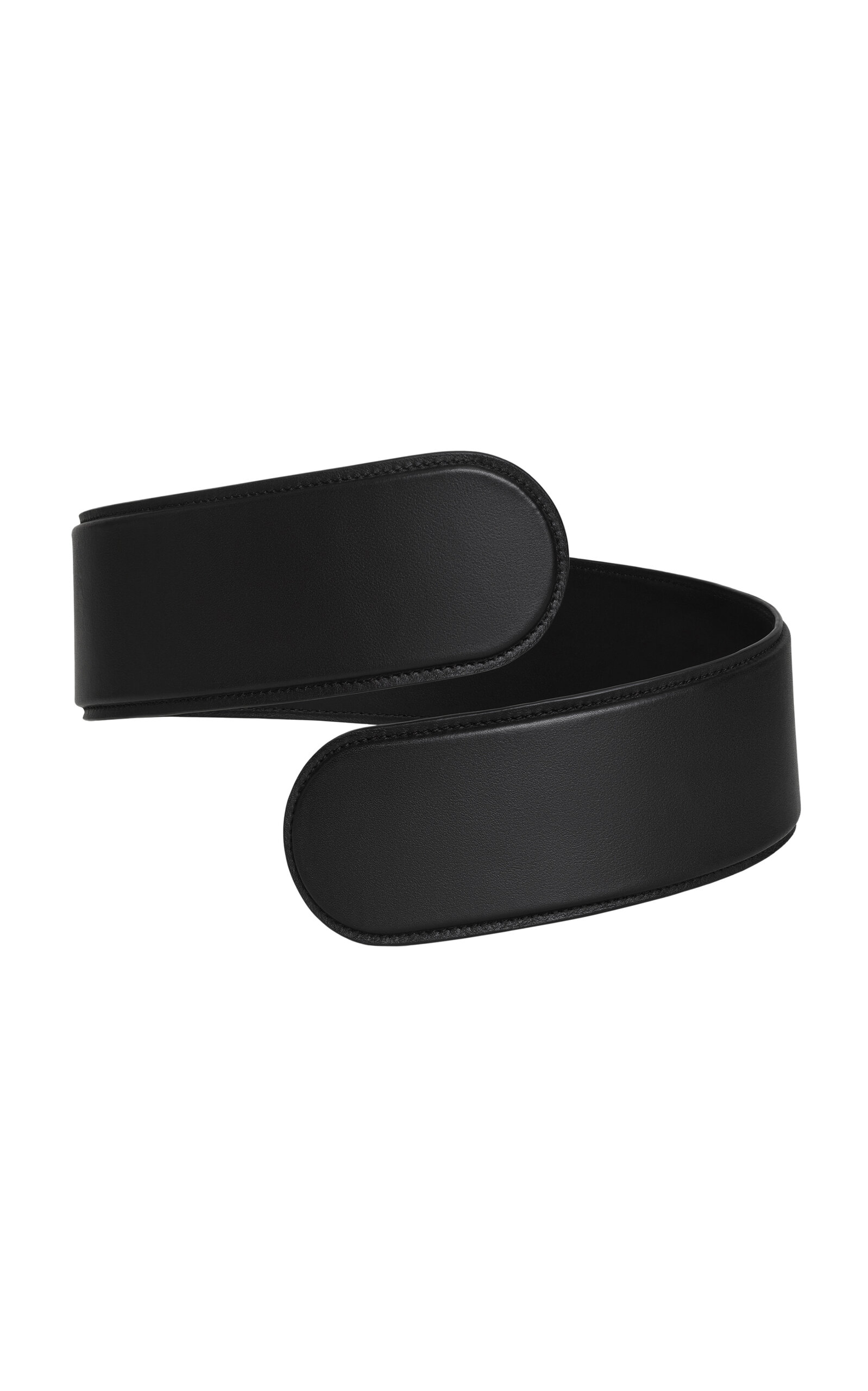 Shop Alaïa Flex Twist Leather Belt In Black