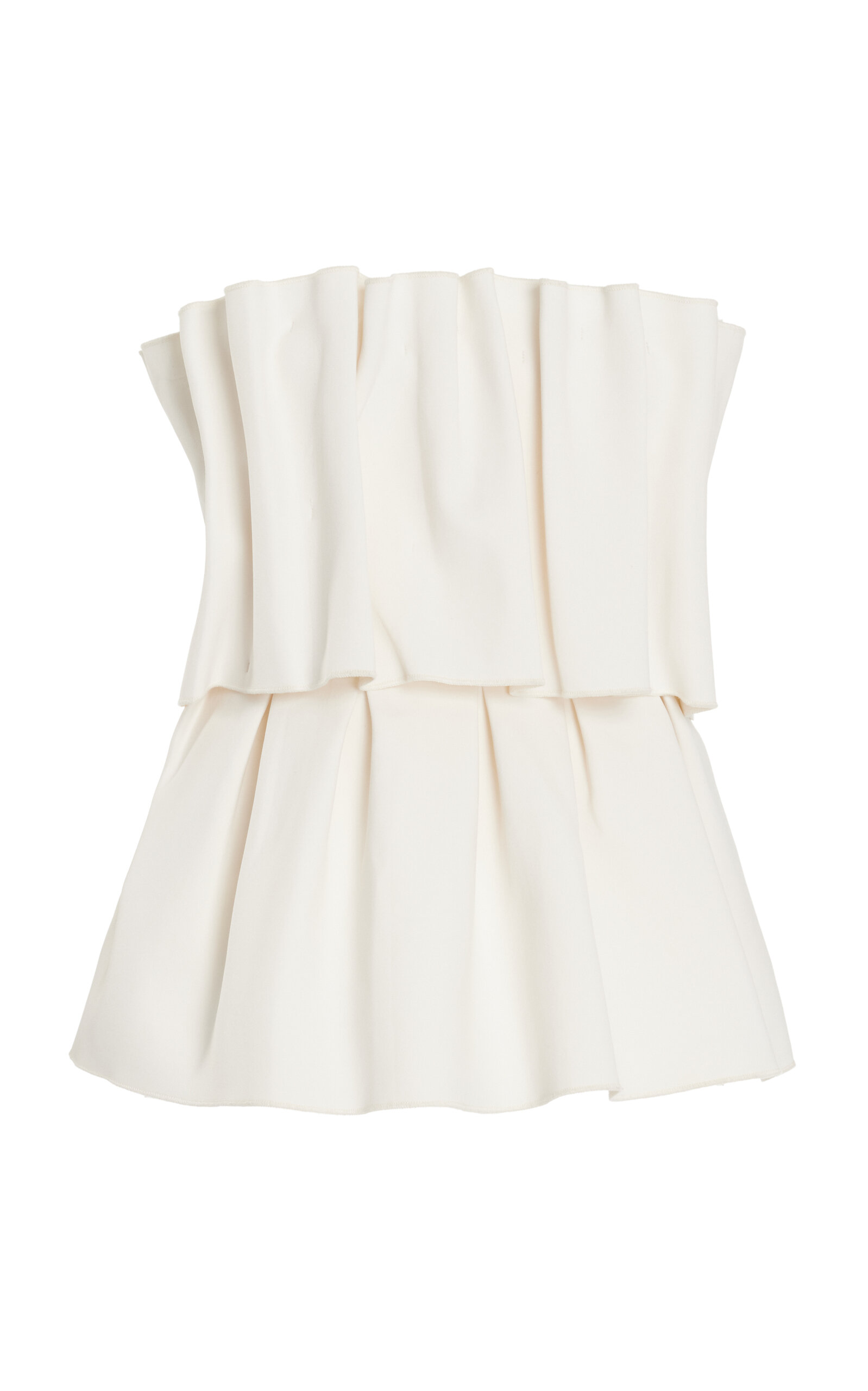 Ruffled Stretch-Crepe Strapless Top