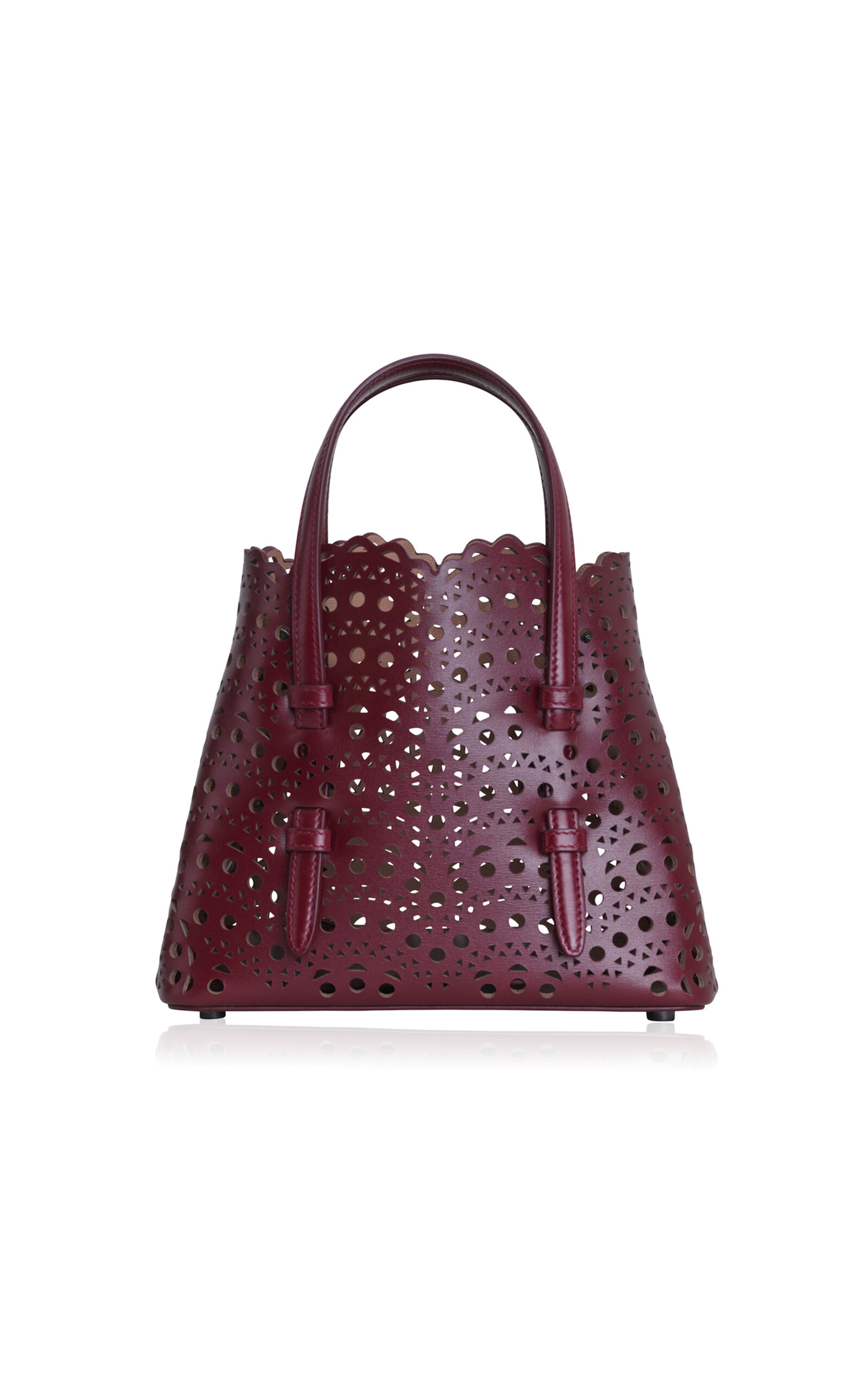 ALAÏA Mina 20 Laser-Cut Leather Top Handle Bag