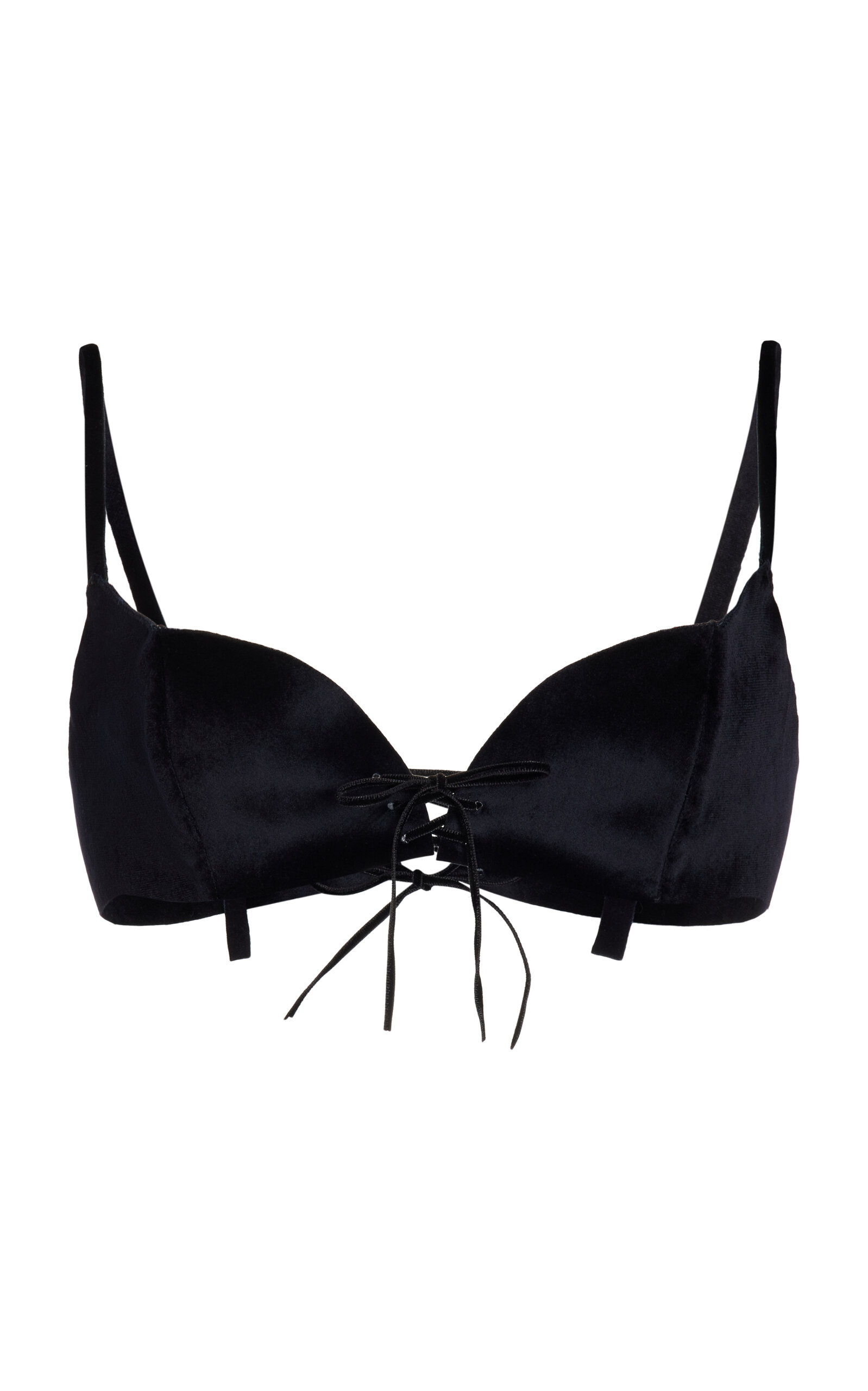 Ludovic De Saint Sernin Exclusive Velvet Bra Top In Black