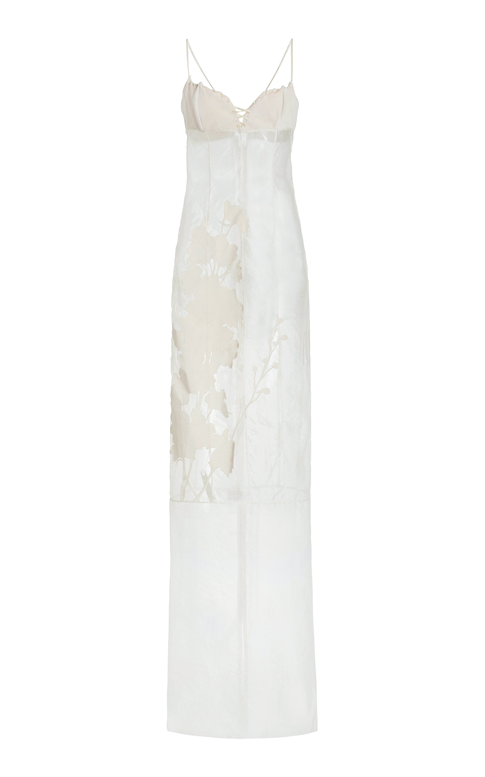 Ludovic De Saint Sernin Exclusive Isabella Printed Organdy Bustier Maxi Dress In Off-white