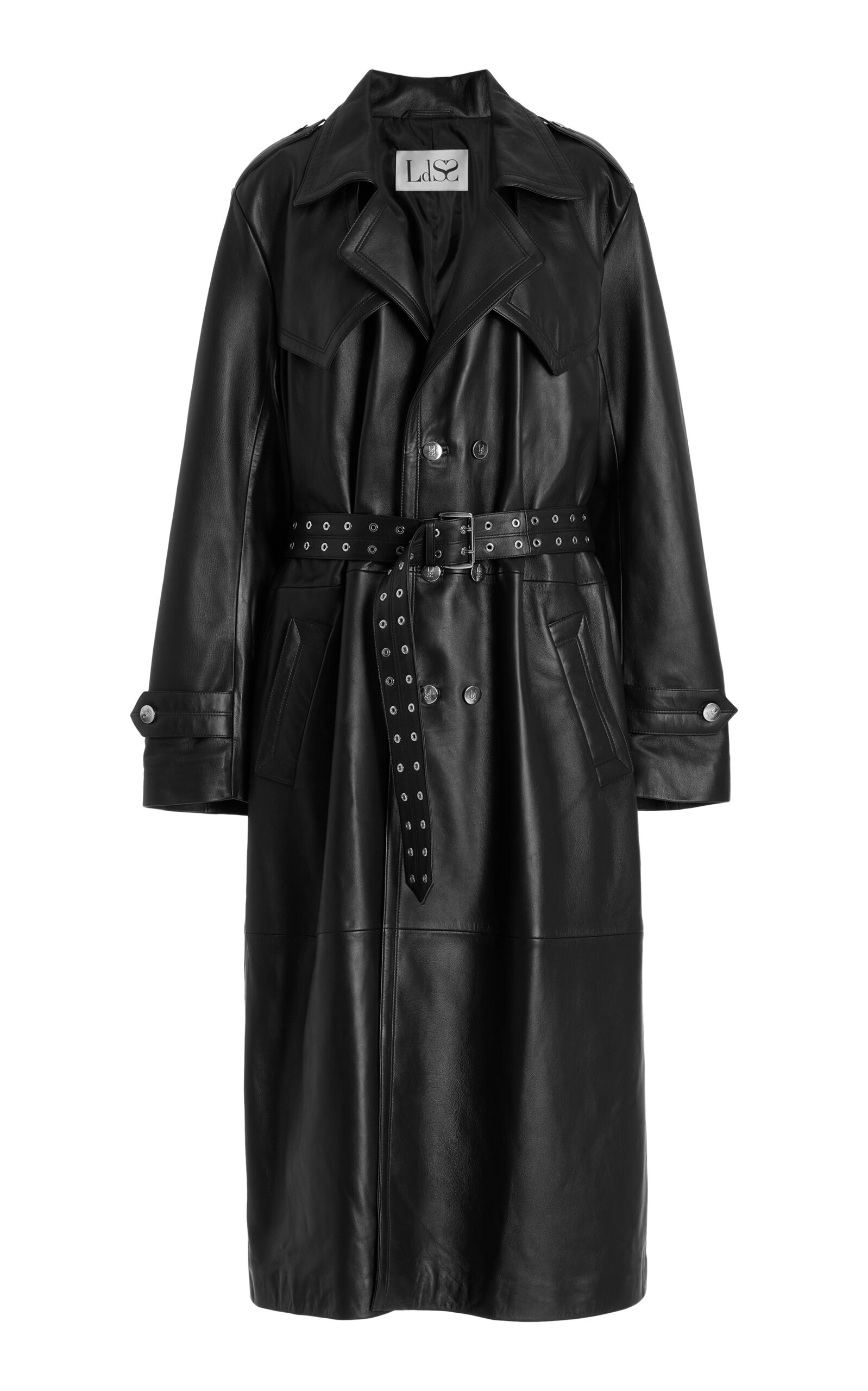 Ludovic De Saint Sernin Amanda Leather Trench Coat In Black