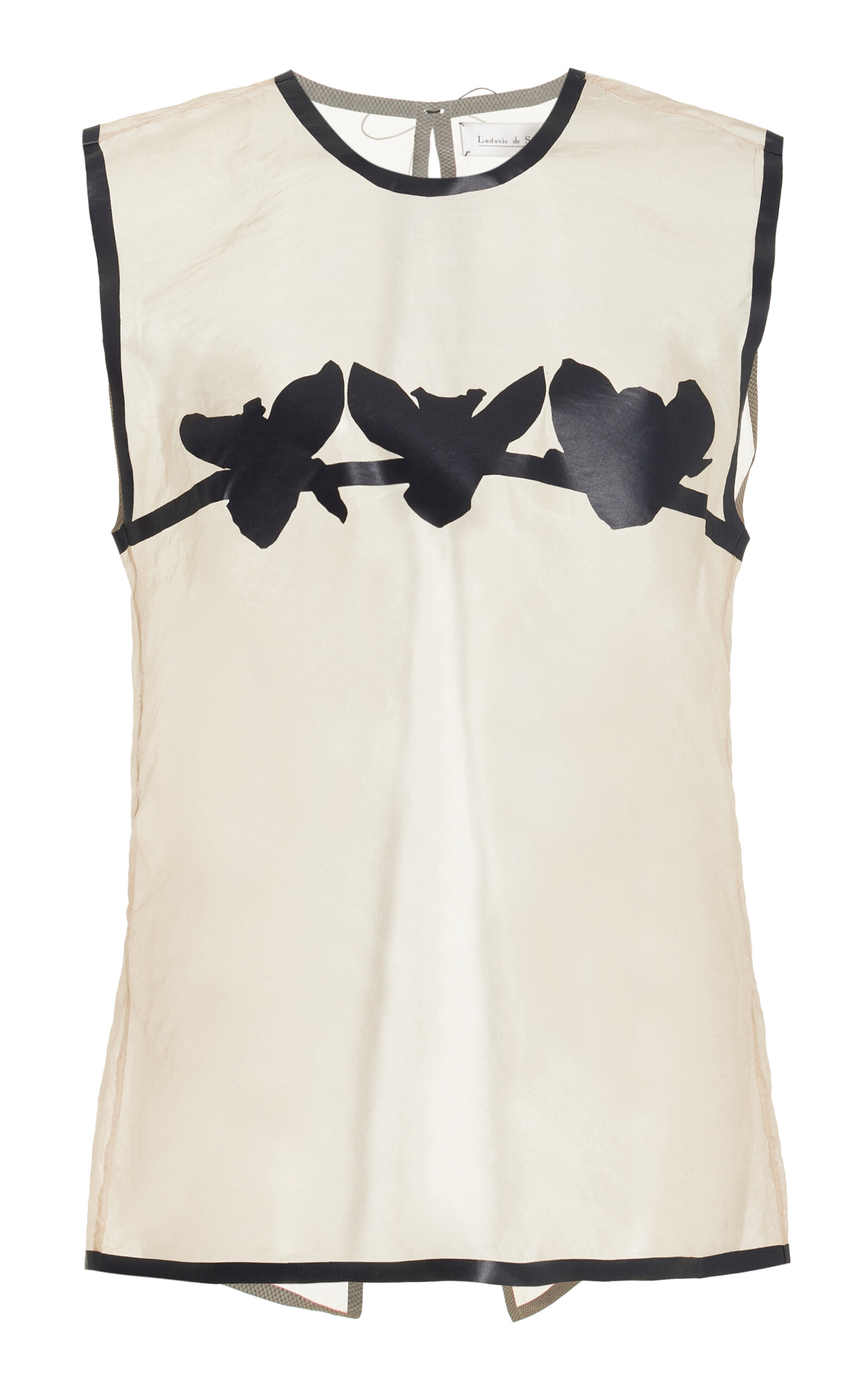 Maybelle Printed Organdy Split-Back Top