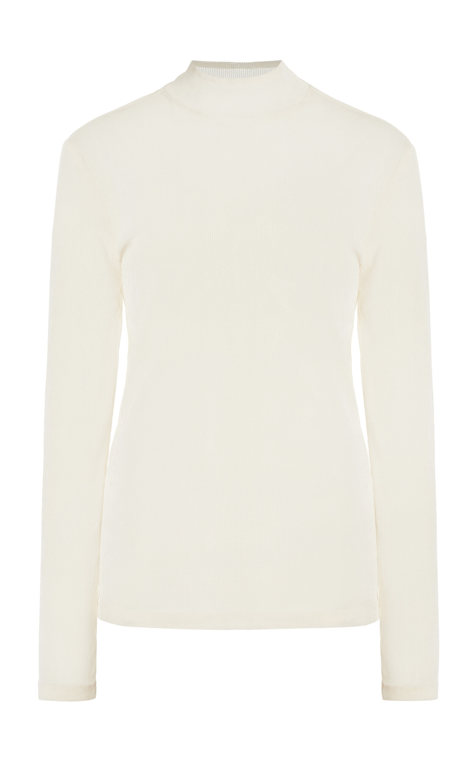 Ludovic De Saint Sernin Knit Mesh Turtleneck Top In Off-white