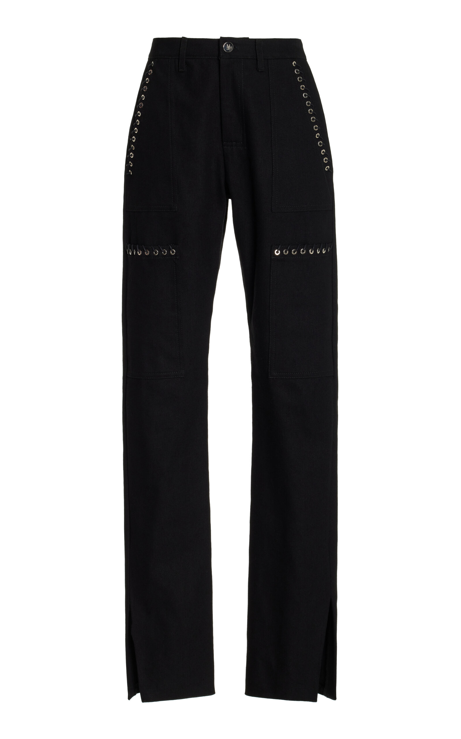 Ludovic De Saint Sernin Eleanor Leather Cargo Pants In Black