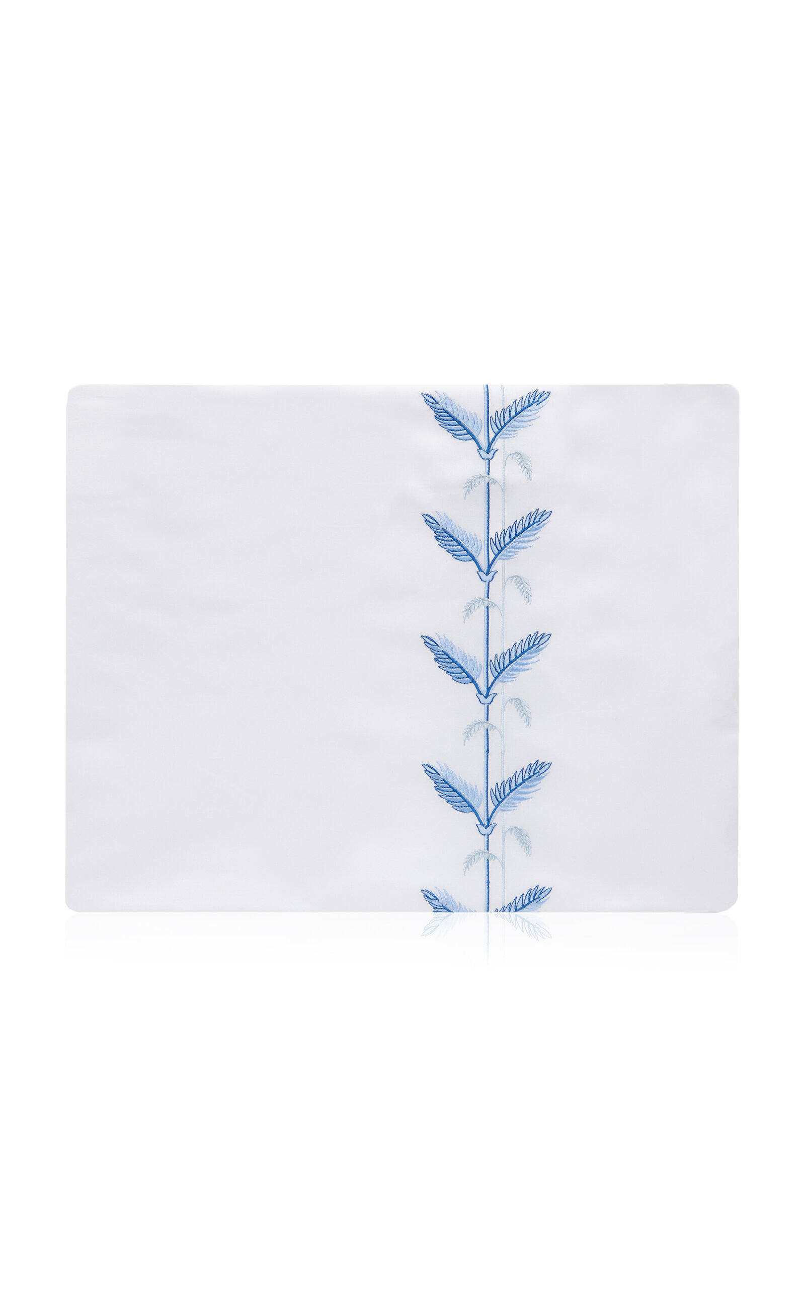 Shop Jesurum Plumes Cotton-satin Queen Duvet Cover In Blue