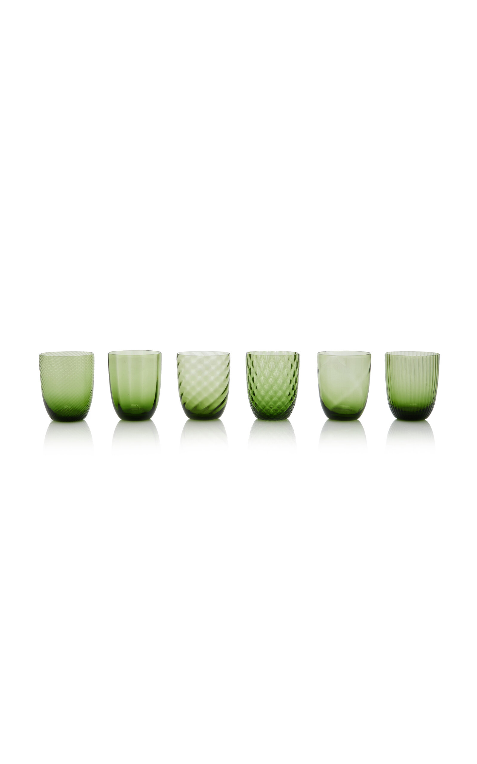 Shop Nasonmoretti Set-of-six Murano Water Glasses In Green