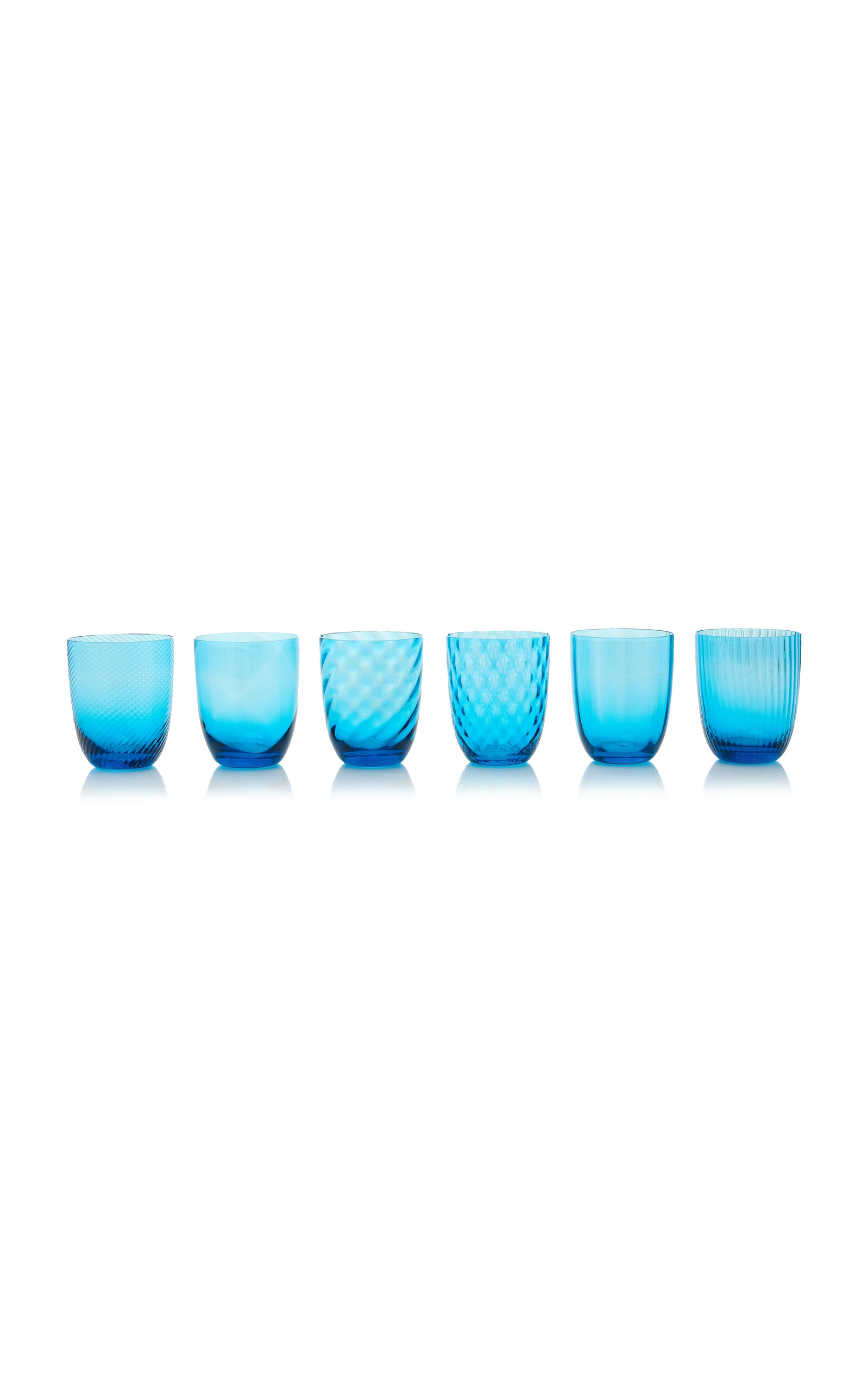Shop Nasonmoretti Set-of-six Murano Water Glasses In Royal Blue