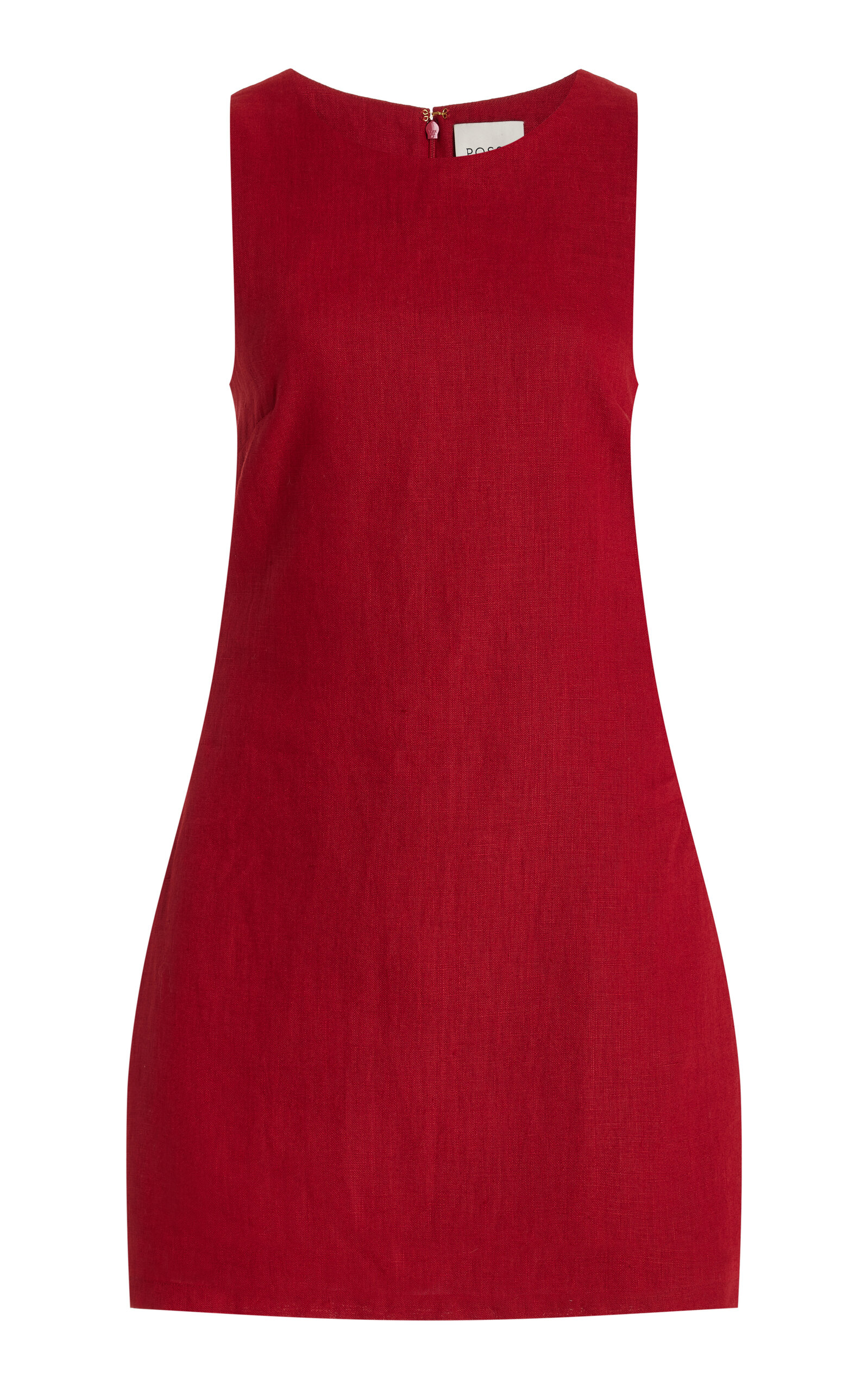 Shop Posse Ellen Linen Mini Dress In Red