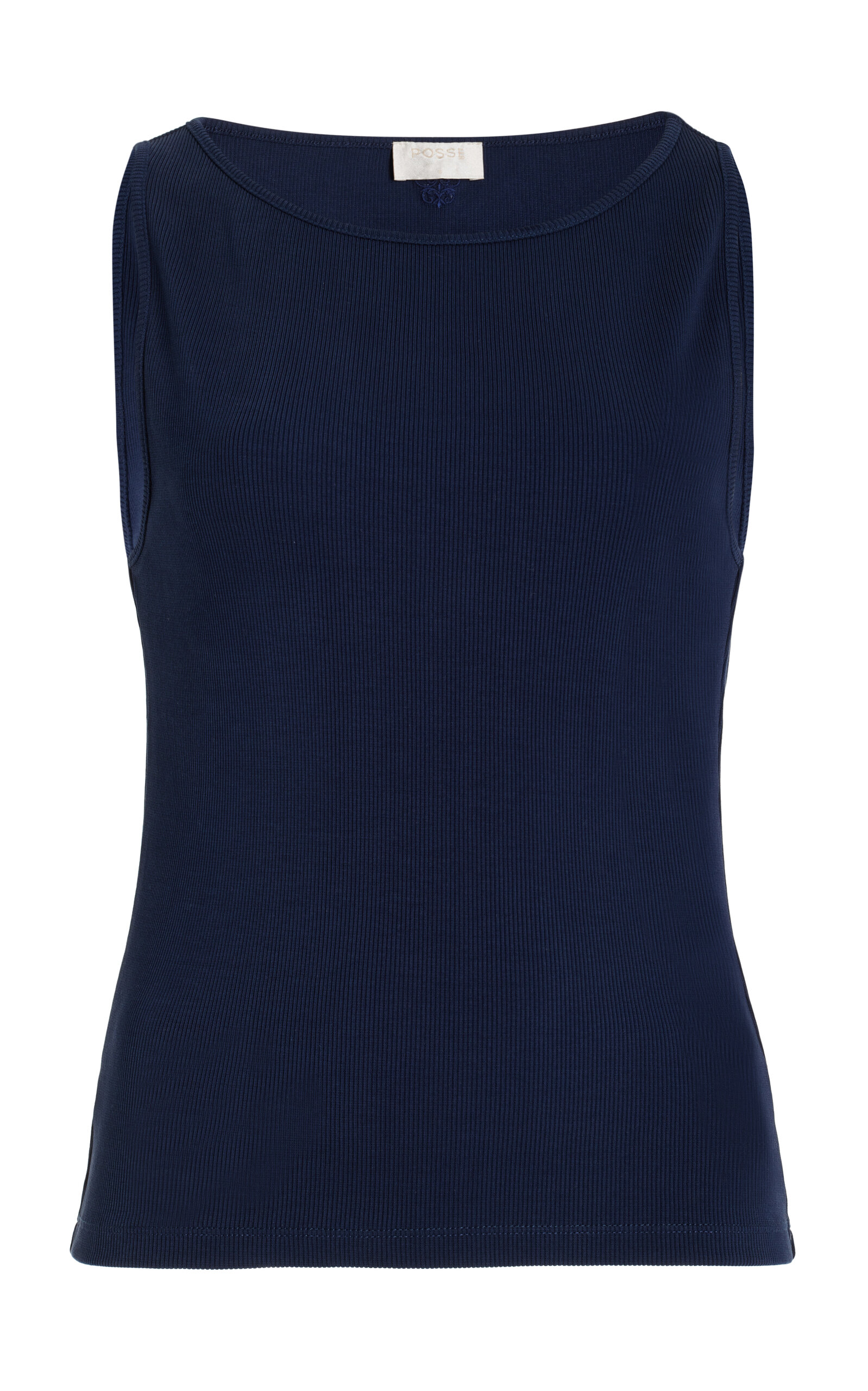 Shop Posse Axel Stretch-cotton Tank Top In Blue