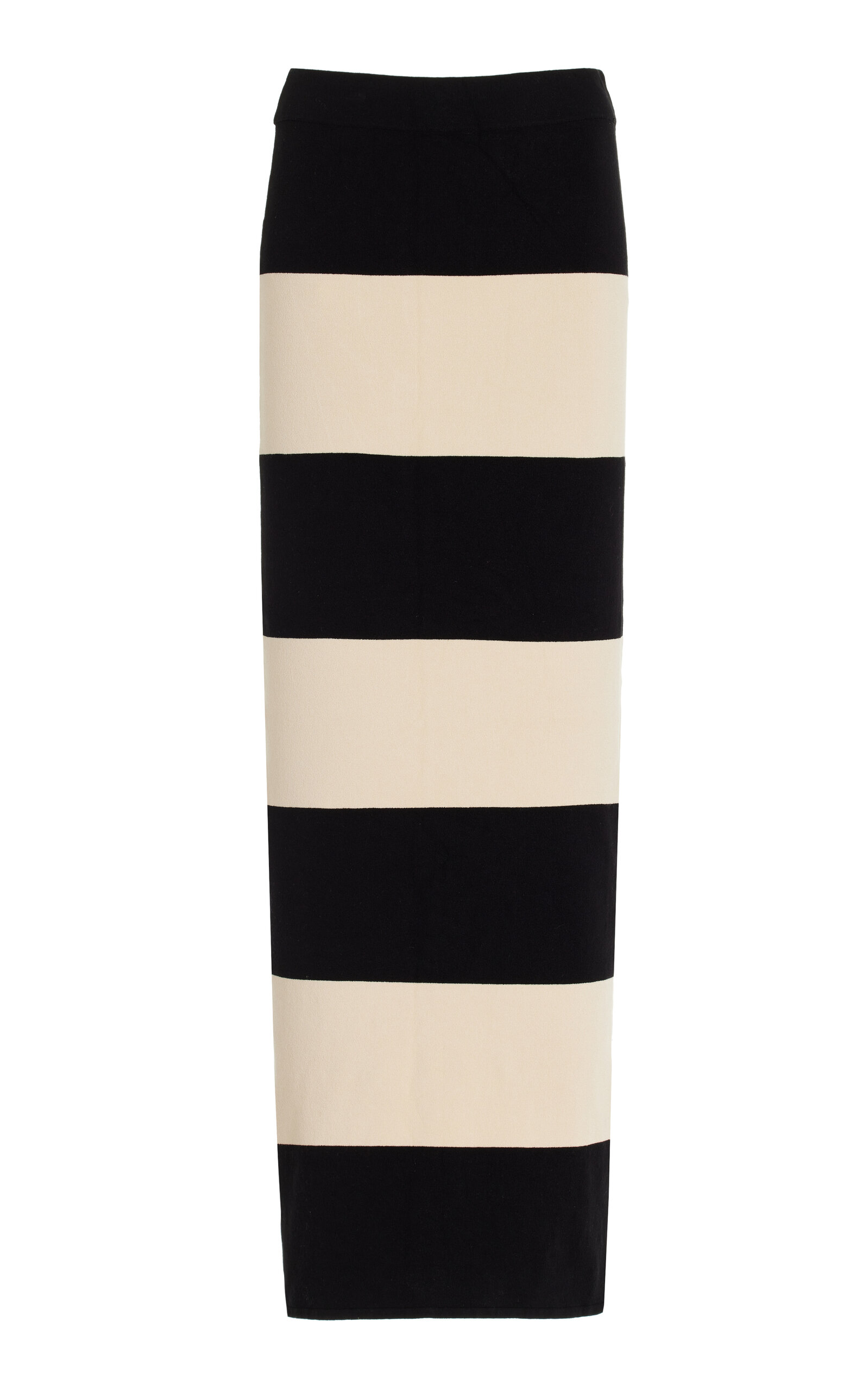 Shop Posse Theo Striped Knit Maxi Skirt In Black