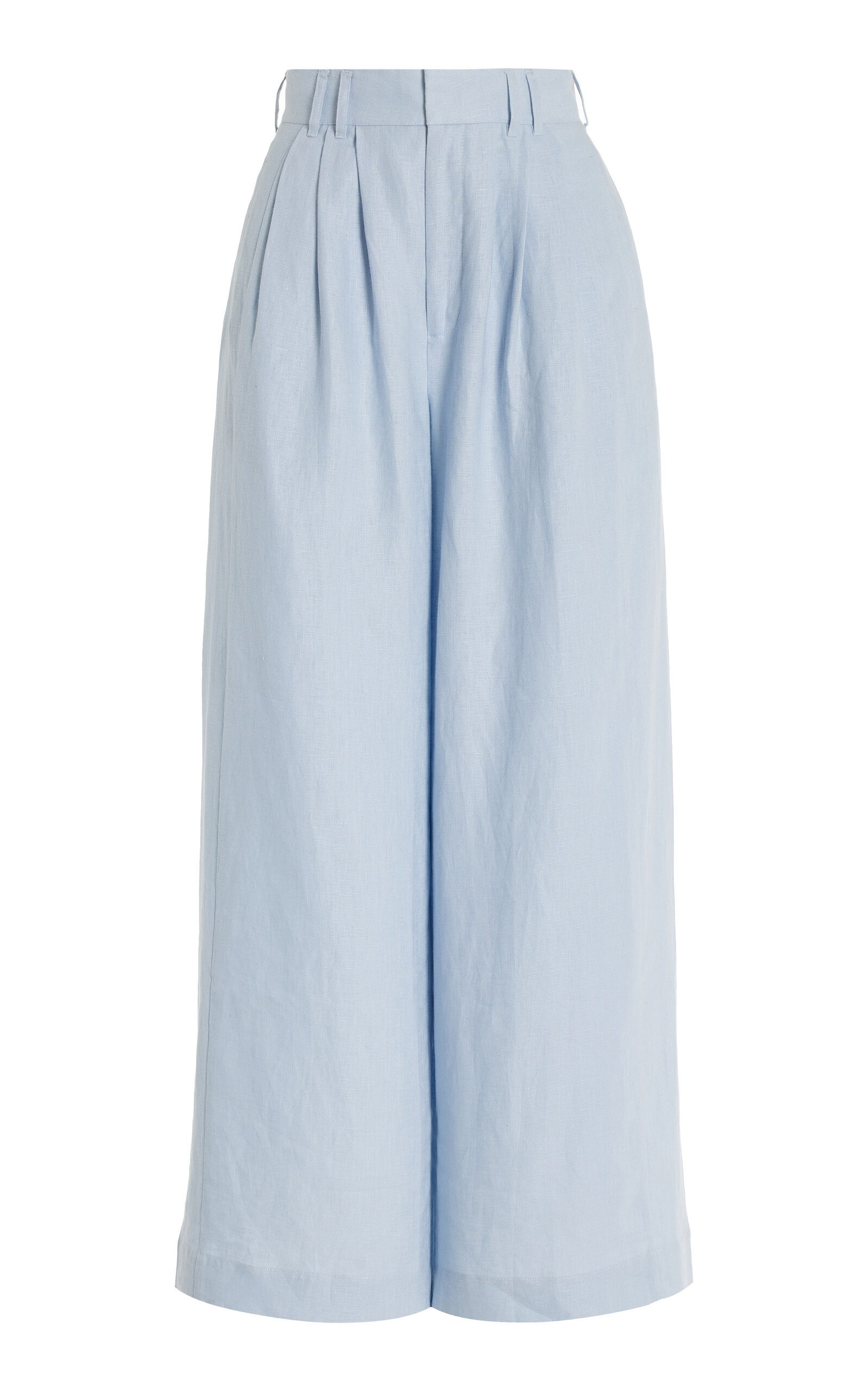 Parker Pleated Linen Wide-Leg Pants