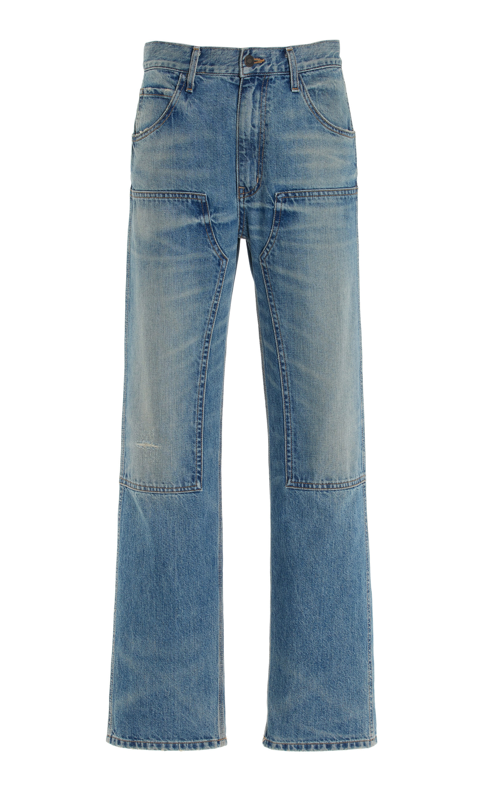 Nili Lotan Welder Rigid Straight-leg Utility Jeans In Blue