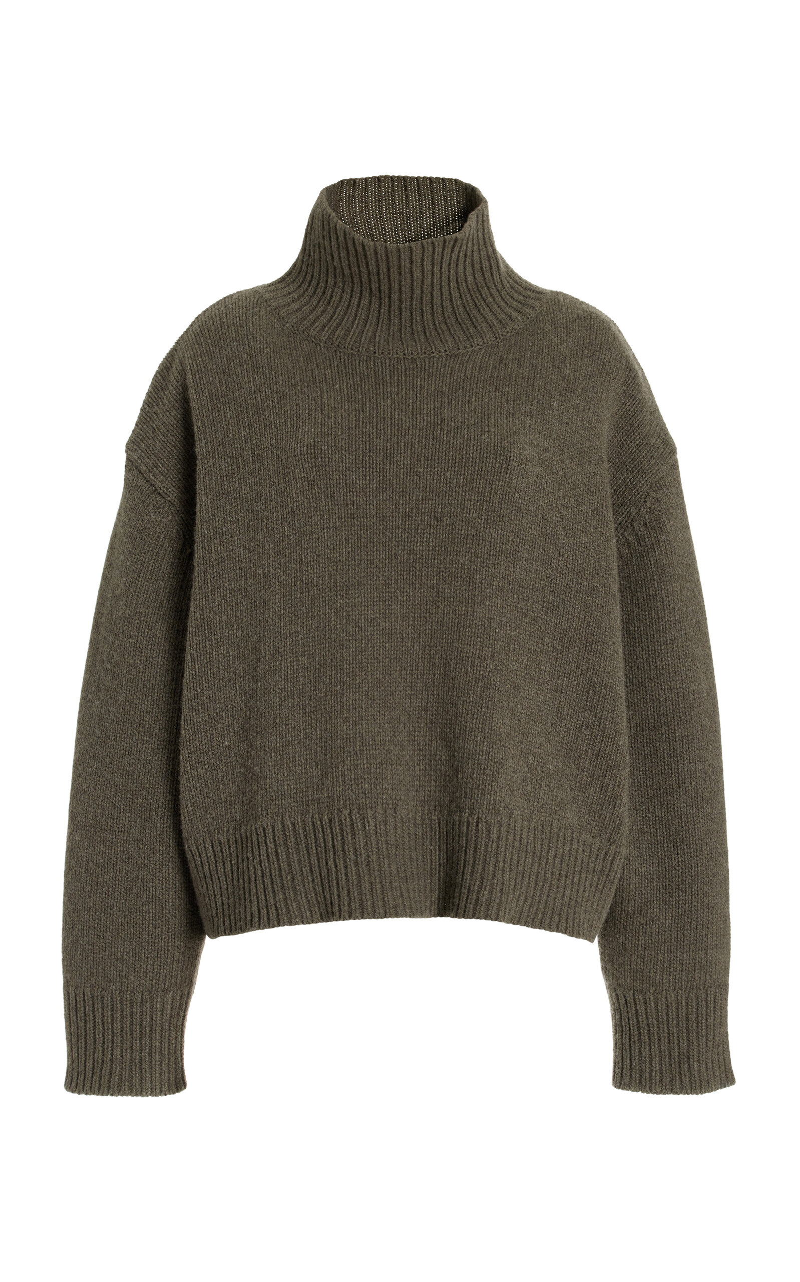 Nili Lotan Omaira Wool Turtleneck Sweater In Dark Green