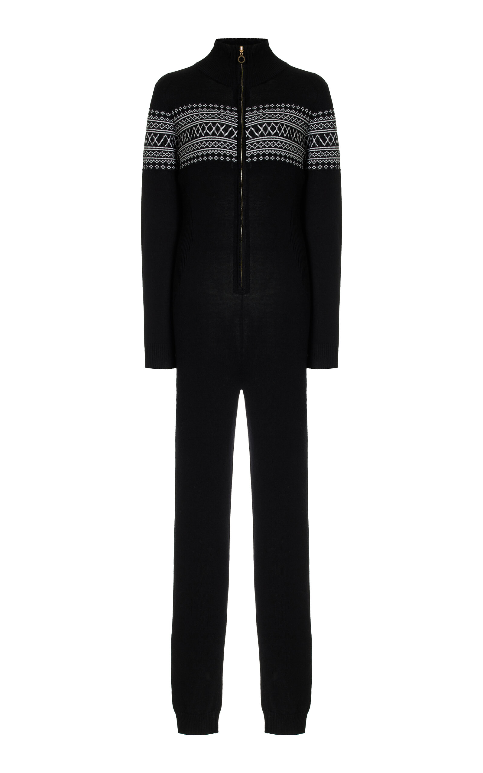 We Norwegians Signature Fair Isle Wool Jumpsuit In Black