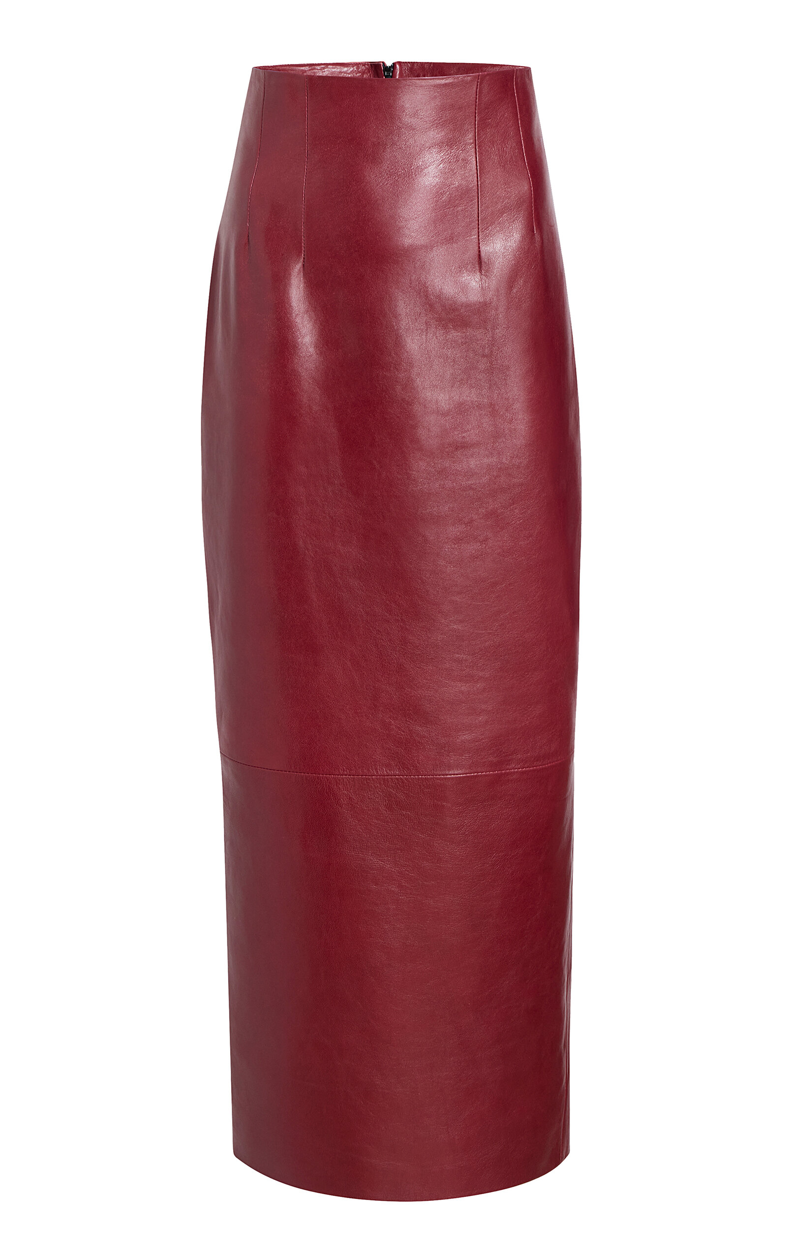 Loxley Corset-Waist Leather Midi Skirt