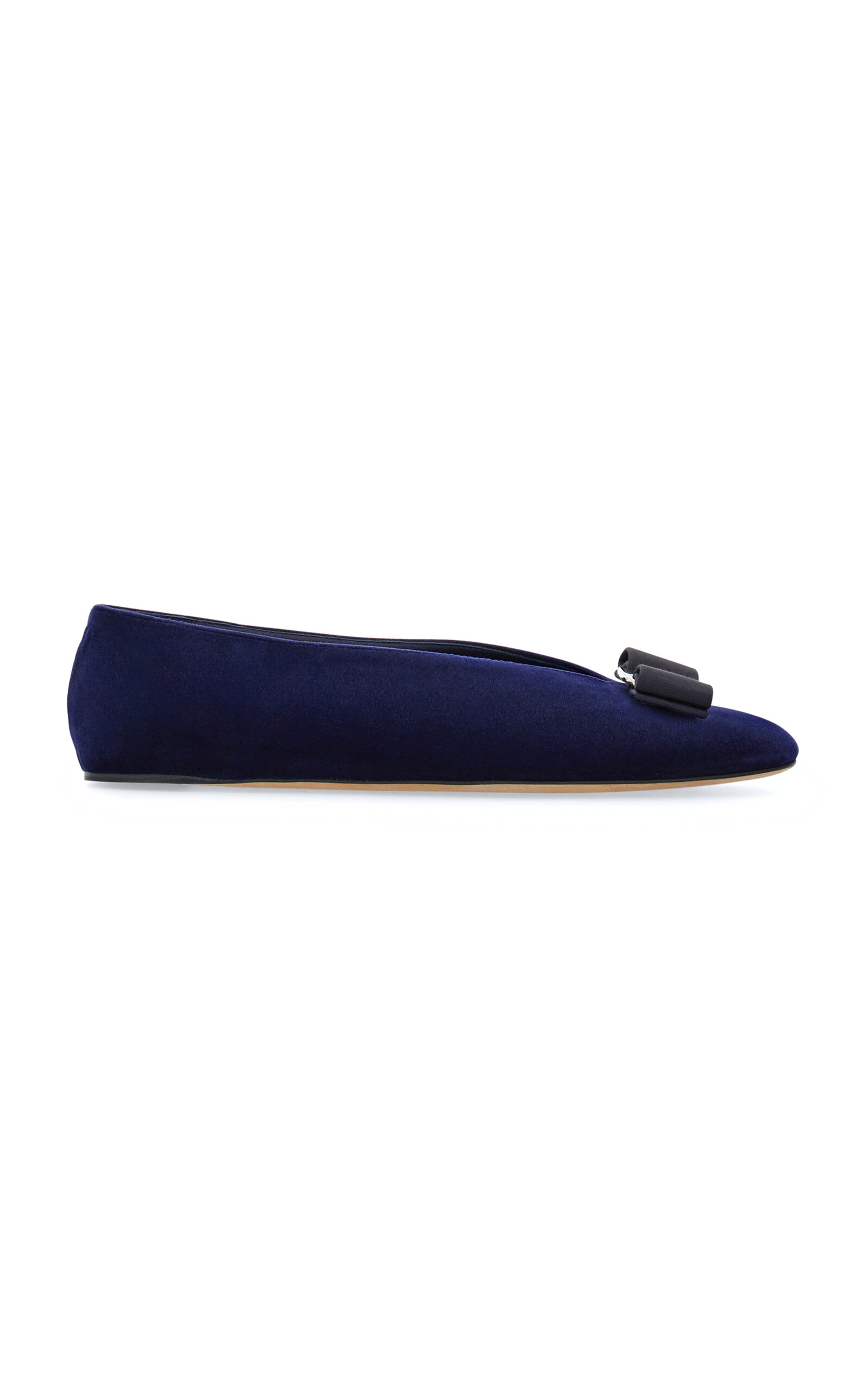 Shop Ferragamo Vanna Ballet Flats In Blue