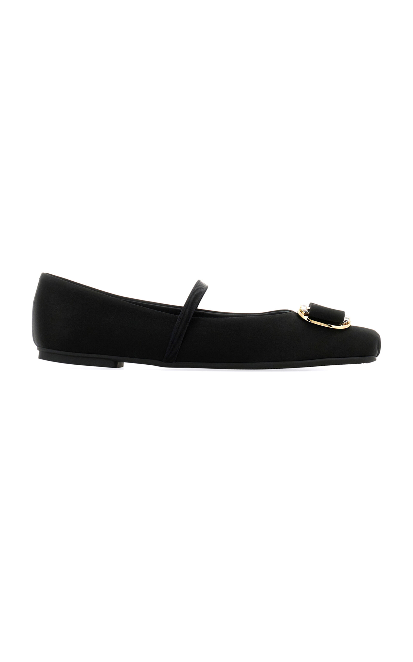 Shop Ferragamo Zina Ballet Flats In Black