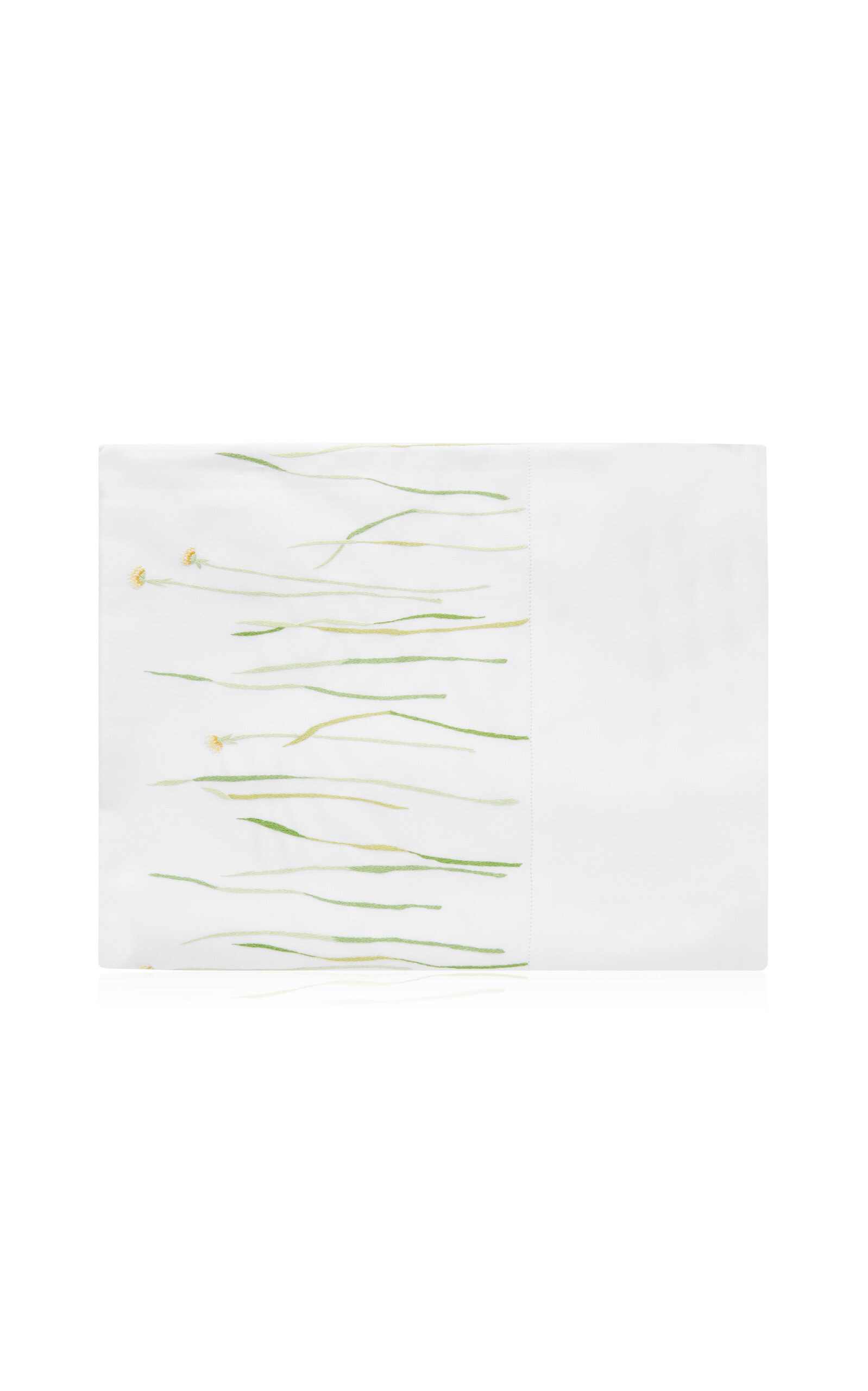 Shop Vis-a-vis Paris Jardin D'herbe Satin Queen Top Sheet In Green