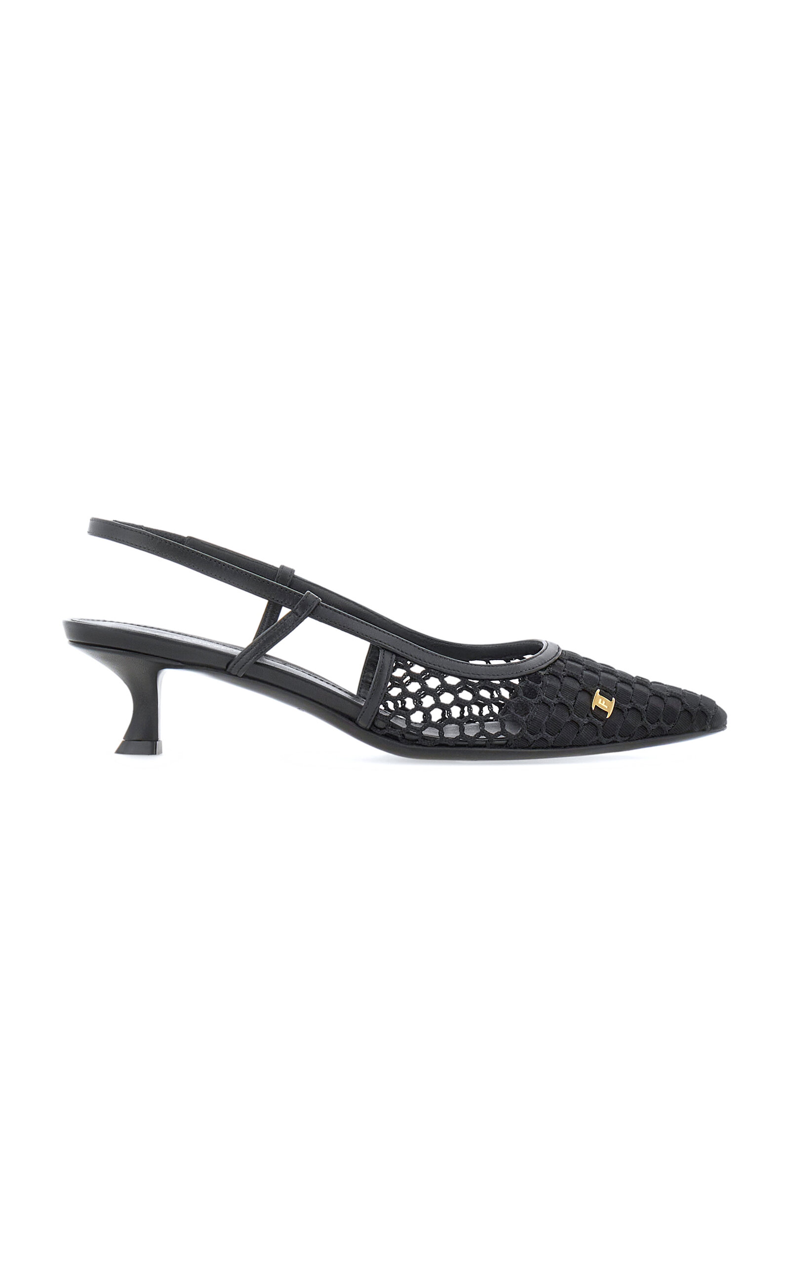 Shop Ferragamo Klizia Netted Slingback Pumps In Black