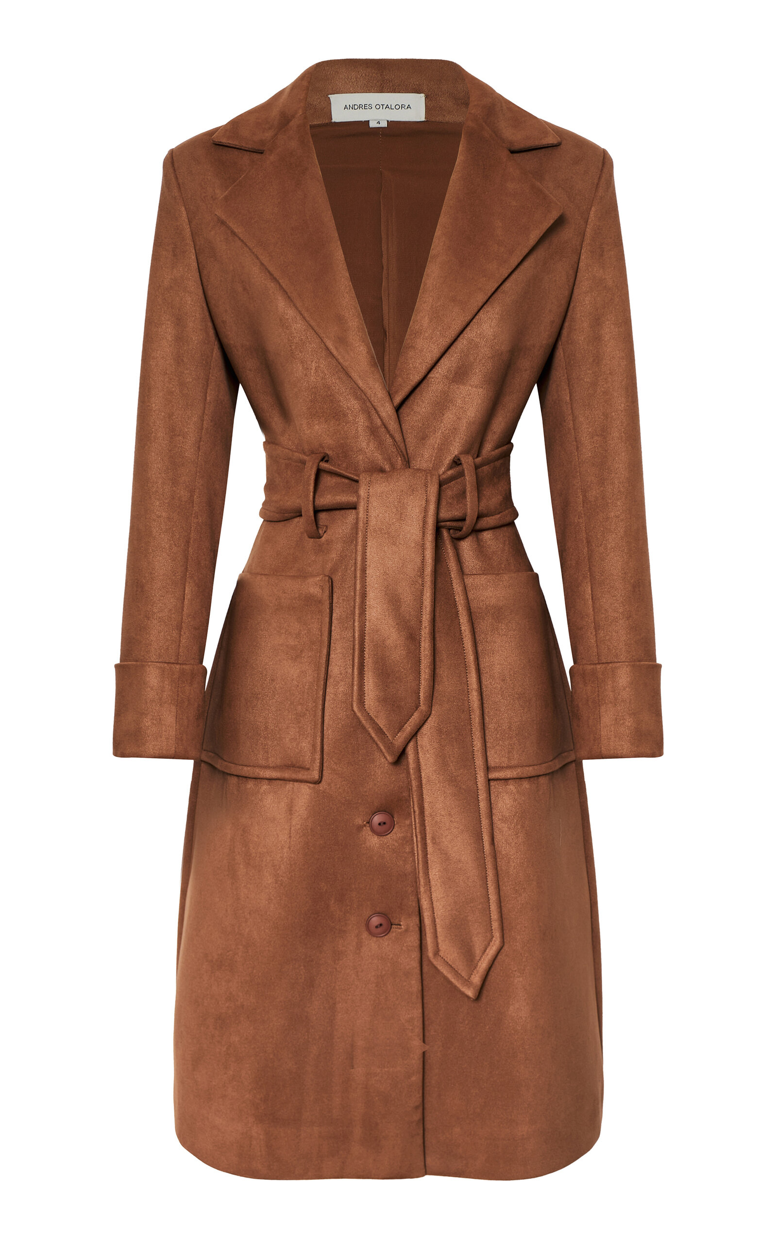 Una Tradicion Eco-Suede Trench Coat