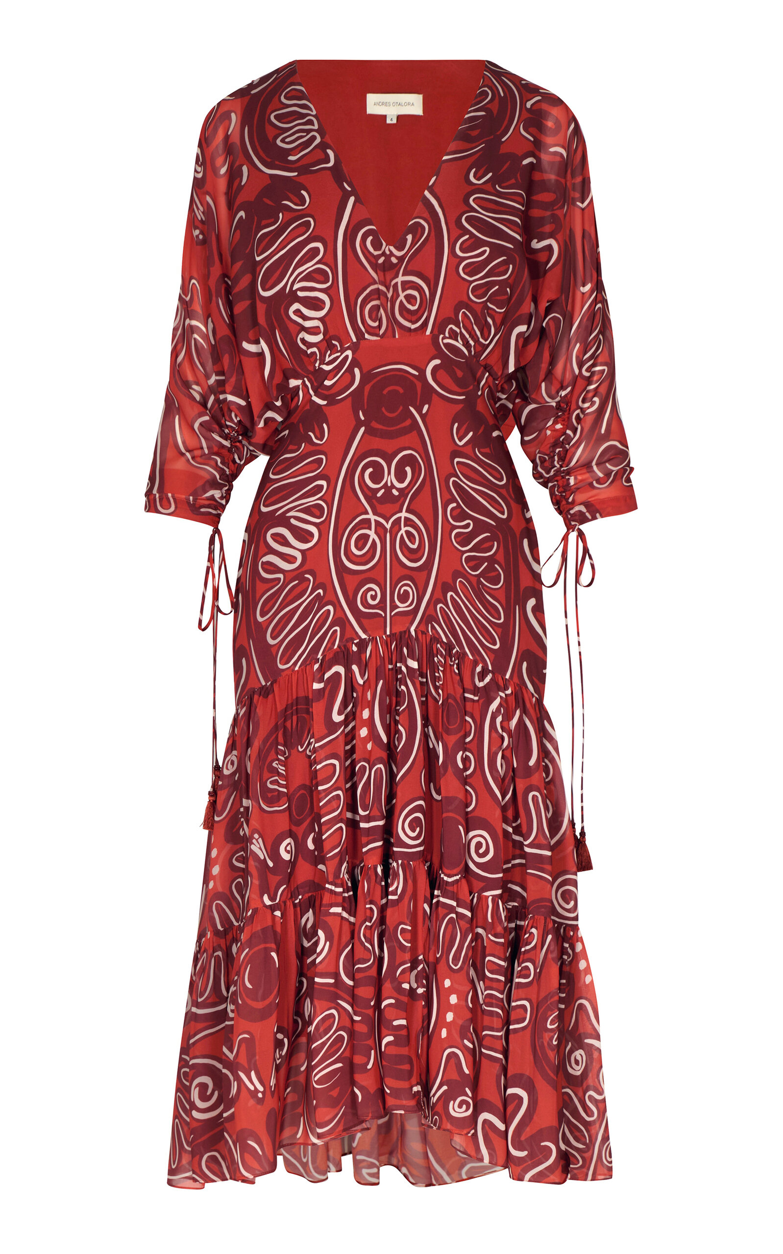 Pisca Printed Chiffon Midi Dress