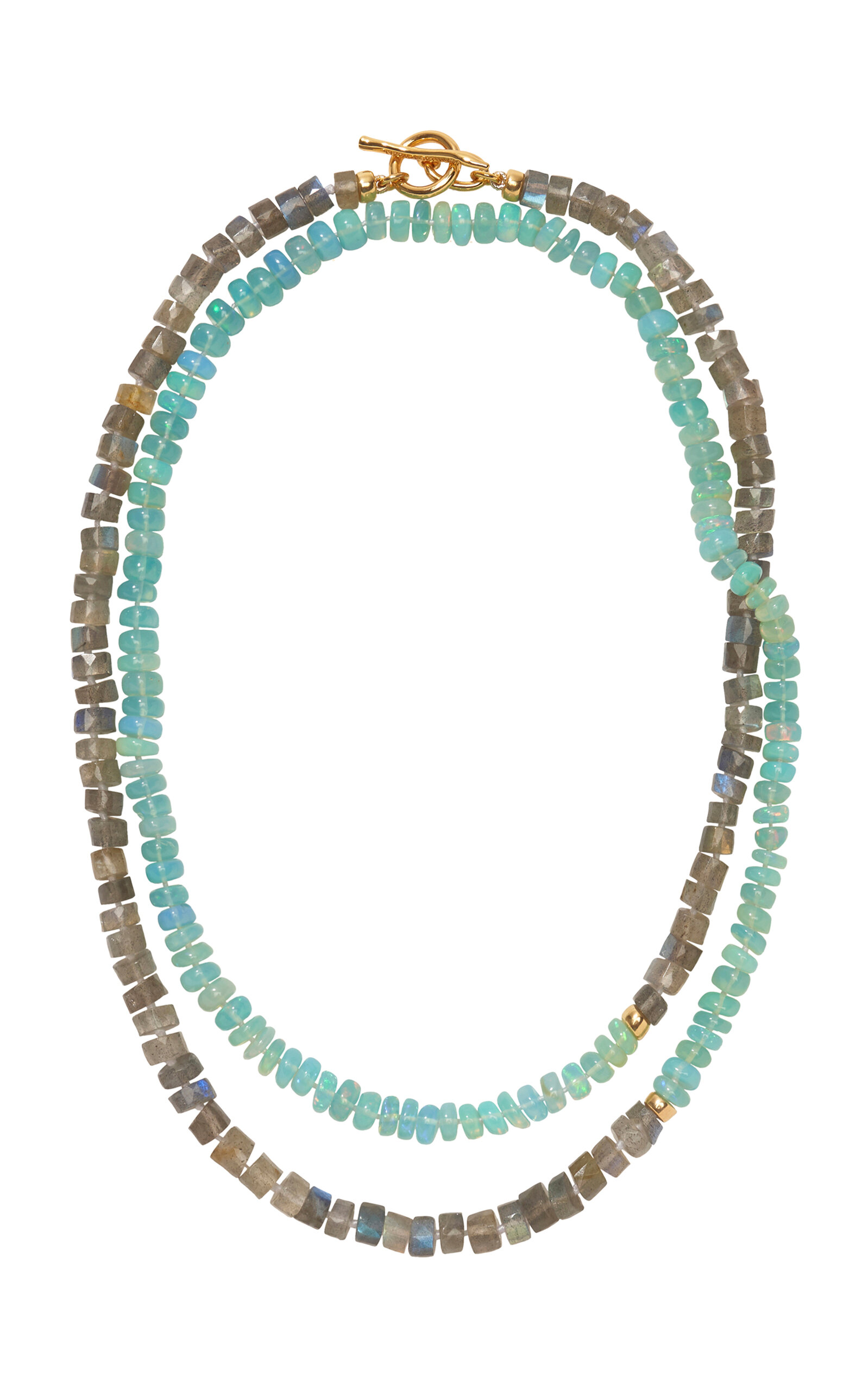 Sea Grass Opal & Labradorite Beaded Necklace