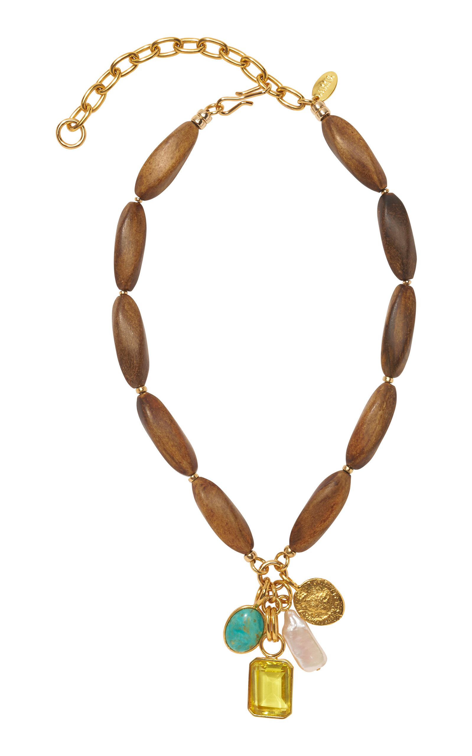 Marilla Wooden Beaded Charm Necklace