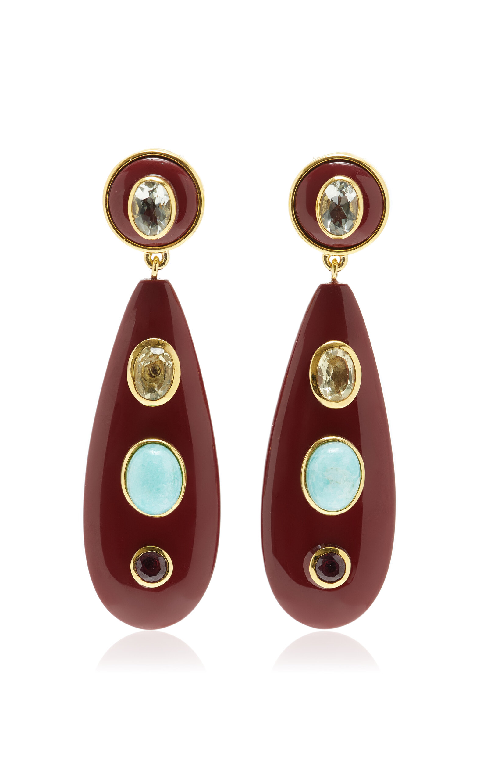 Torre Gold-Plated Multi-Stone Earrings