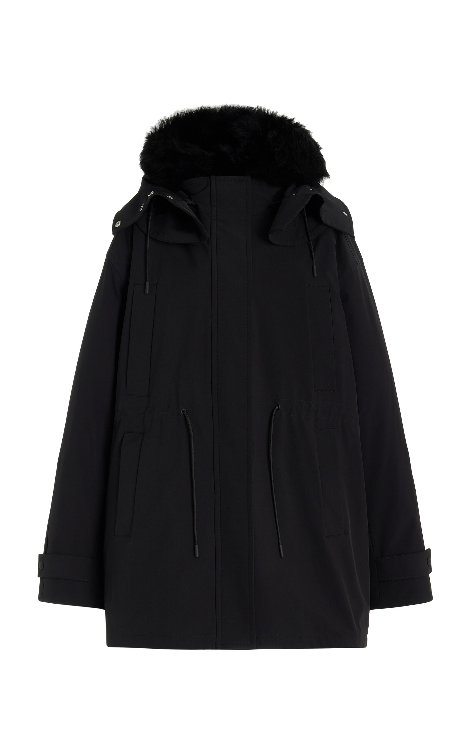 Shop Proenza Schouler Wilder Shearling-lined Parka Coat In Black