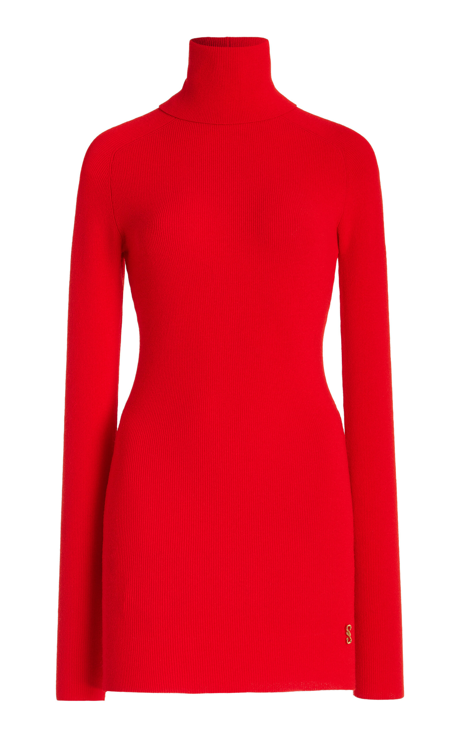 Shop Proenza Schouler Fox Ribbed-knit Turtleneck Top In Red