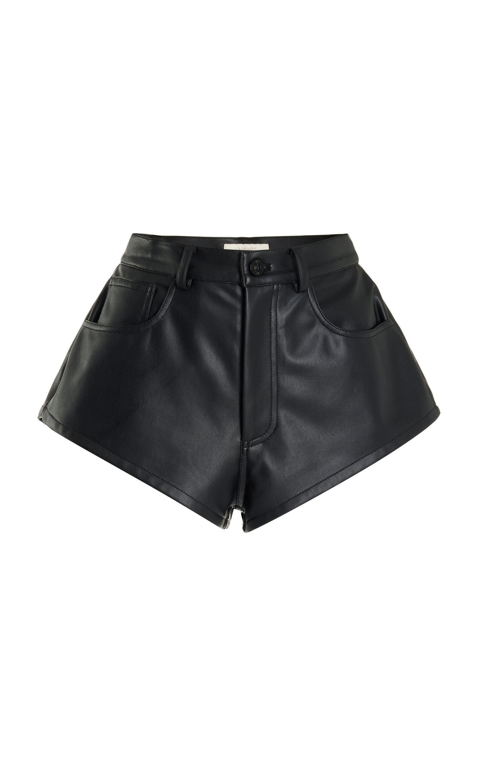 Lapointe Stretch Faux Leather Mini Shorts In Black