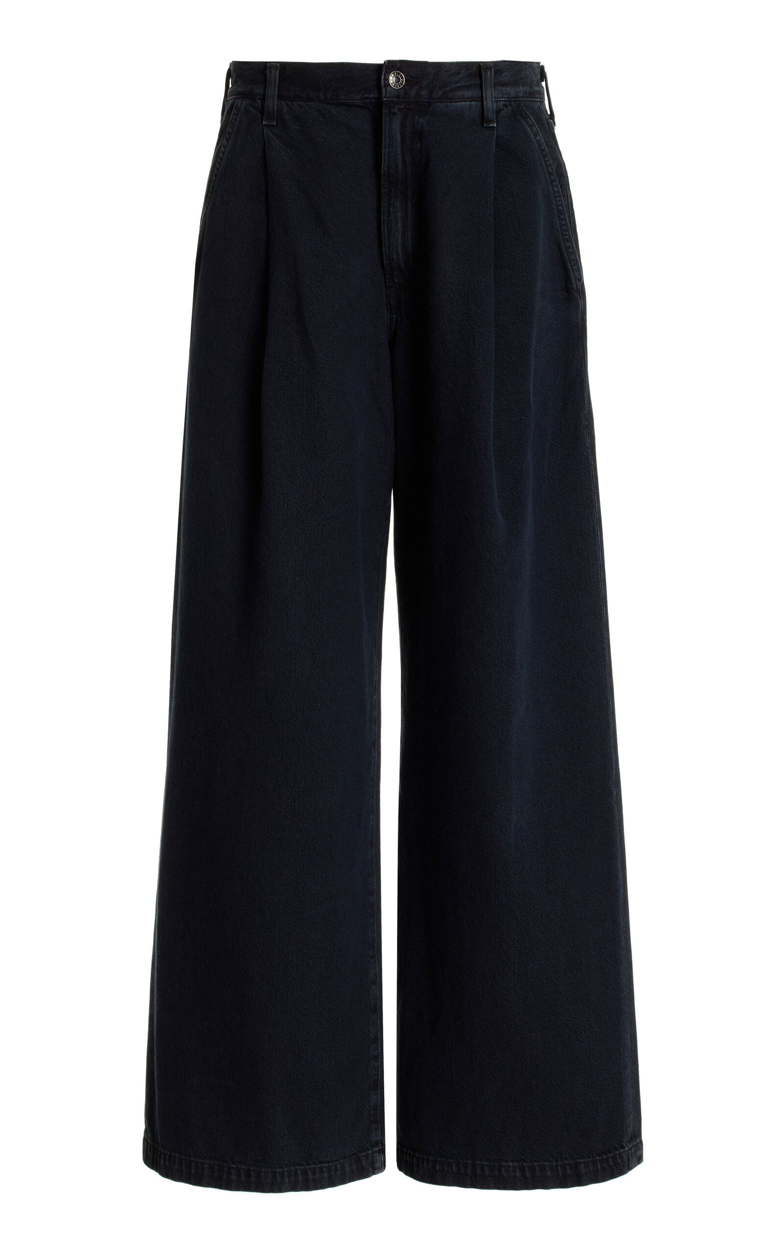 Shop Agolde Ellis Mid-rise Wide-leg Jeans In Black