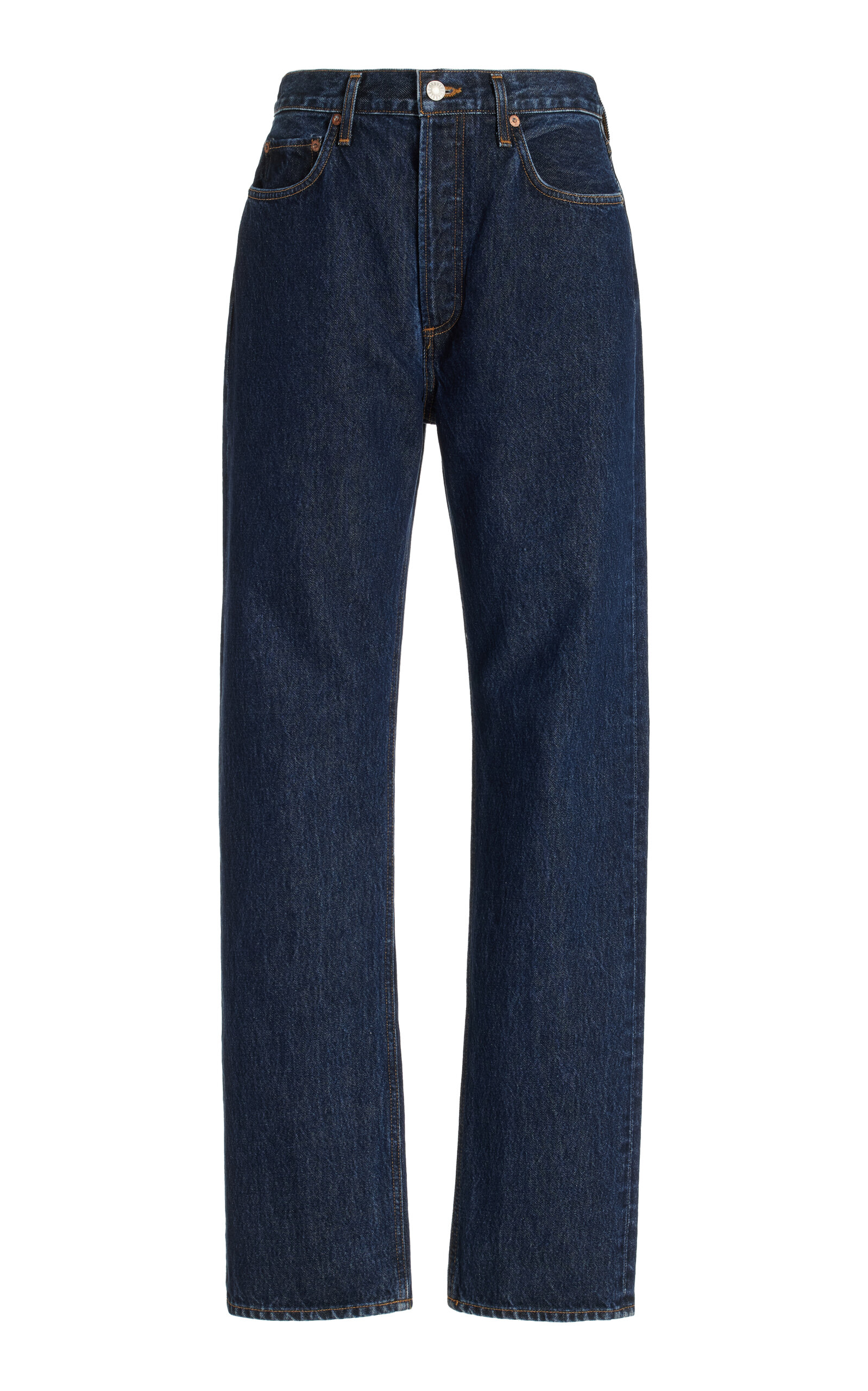 AGOLDE 90S PINCH WAIST LONG RIGID HIGH-RISE STRAIGHT-LEG JEANS 