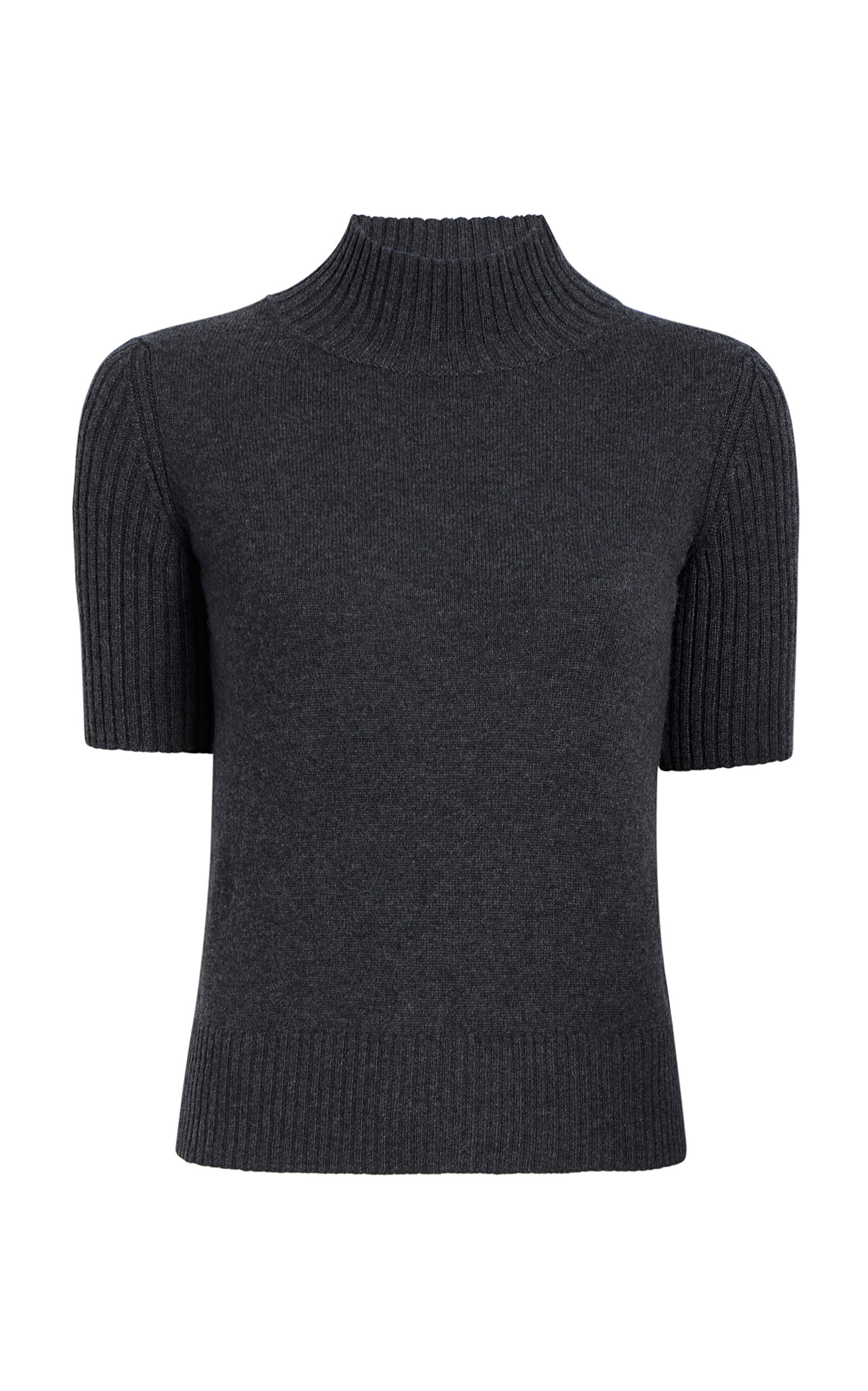 Shop Khaite Cecil Knit Cashmere-blend Top In Dark Grey