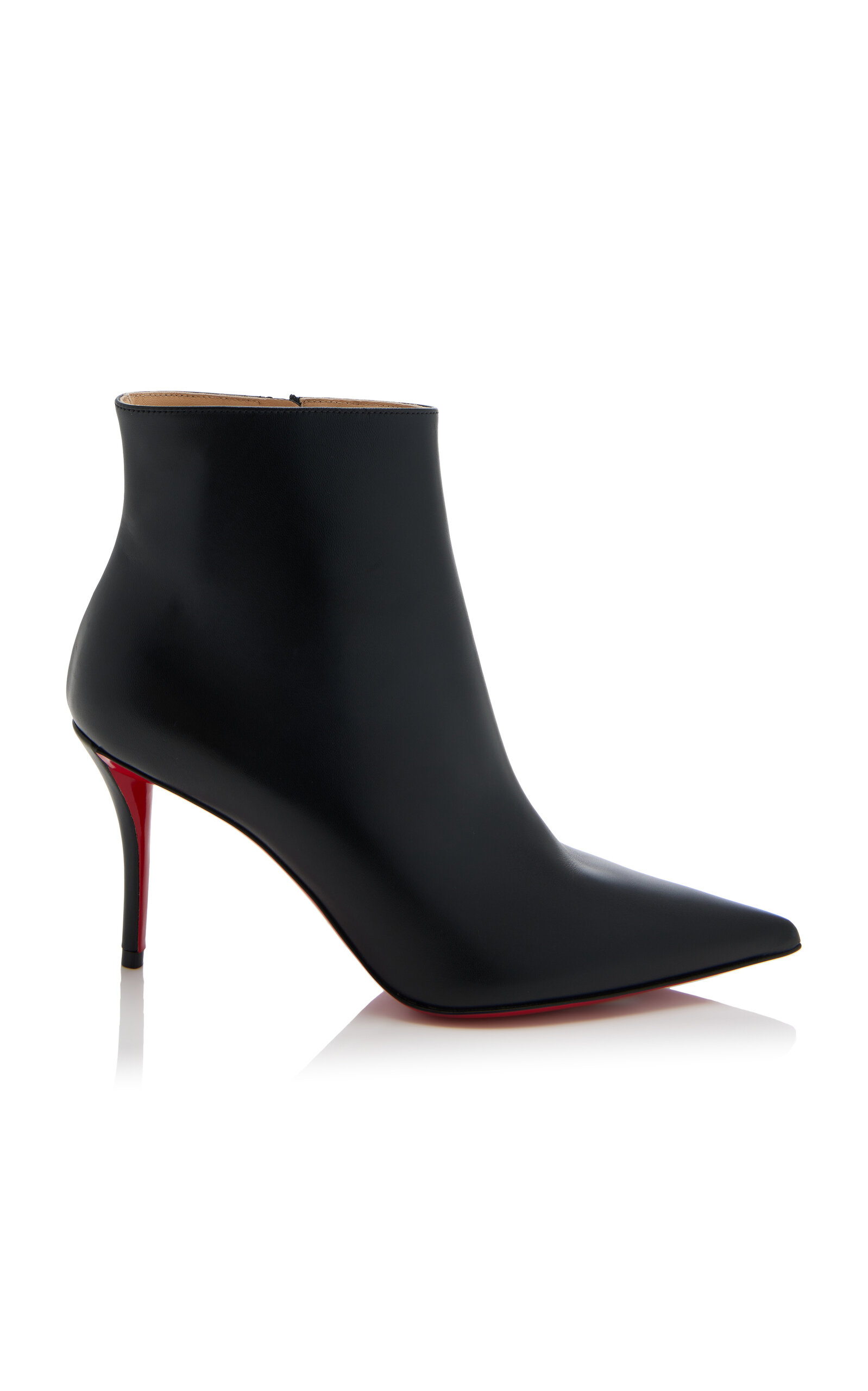 Shop Christian Louboutin So Apostropha 80mm Leather Ankle Boots In Black