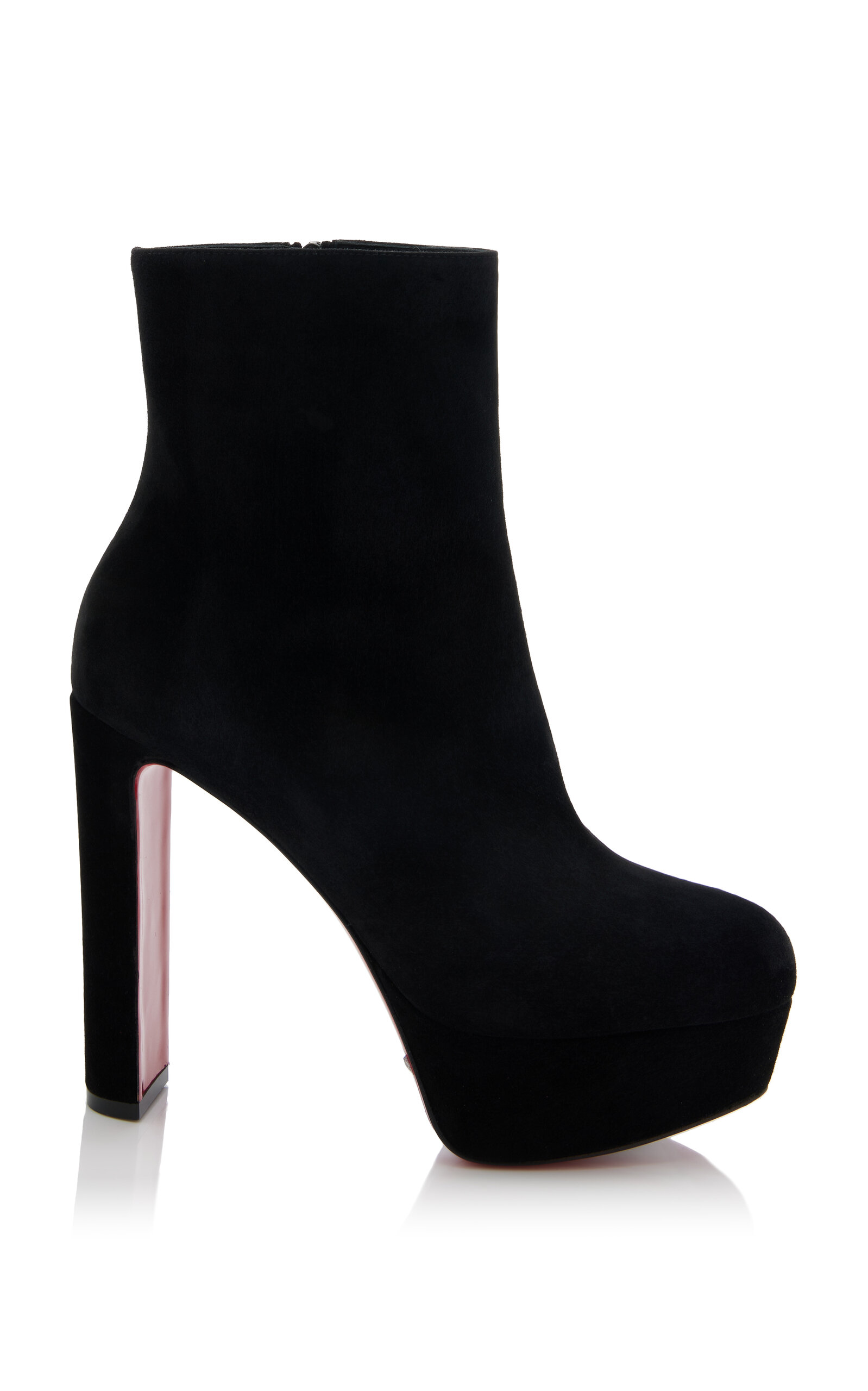 Shop Christian Louboutin Loo 130mm Velour Ankle Boots In Black