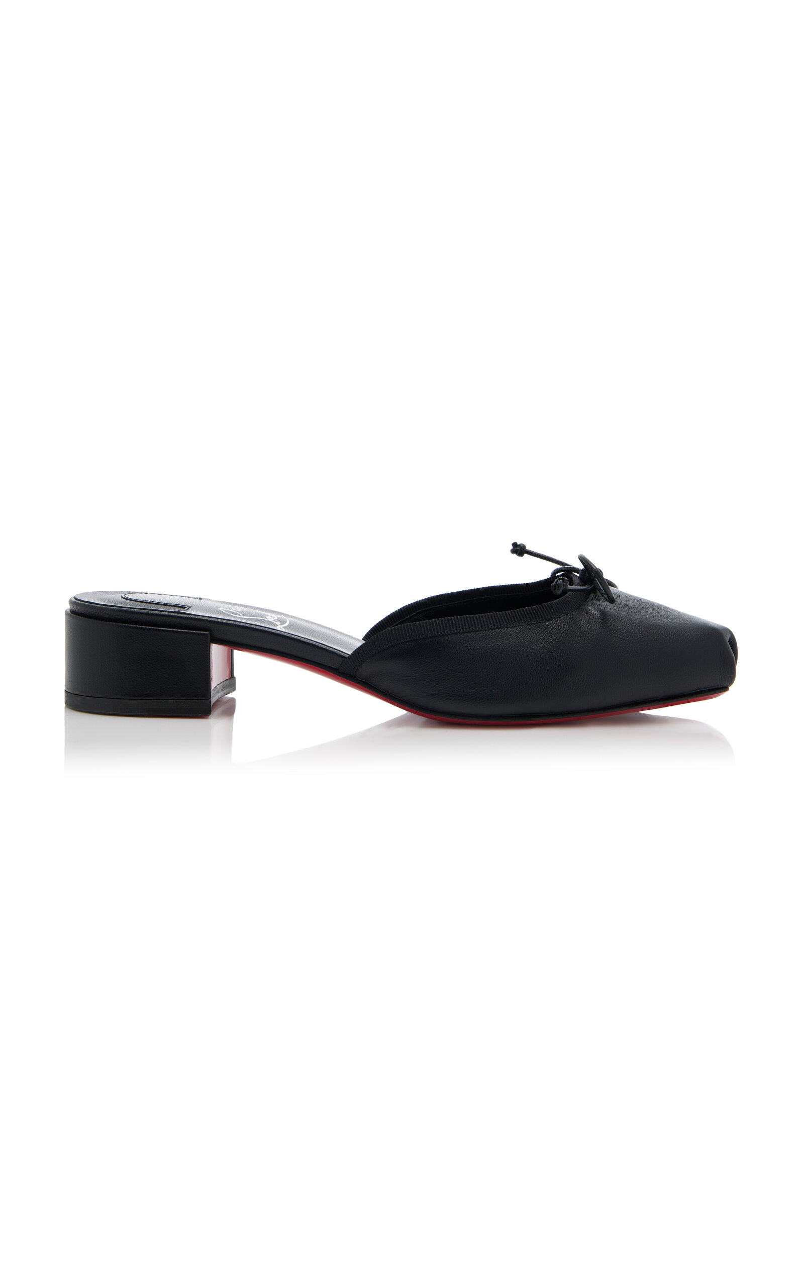 Shop Christian Louboutin Mimiflirt 30mm Leather Ballerina Mules In Black