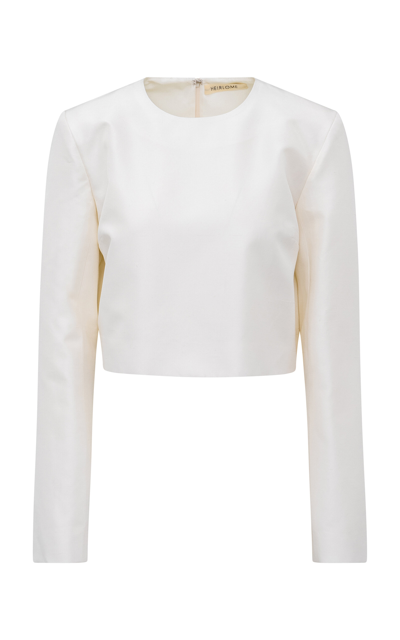 Shop Heirlome Francesca Silk Crop Top In Ivory