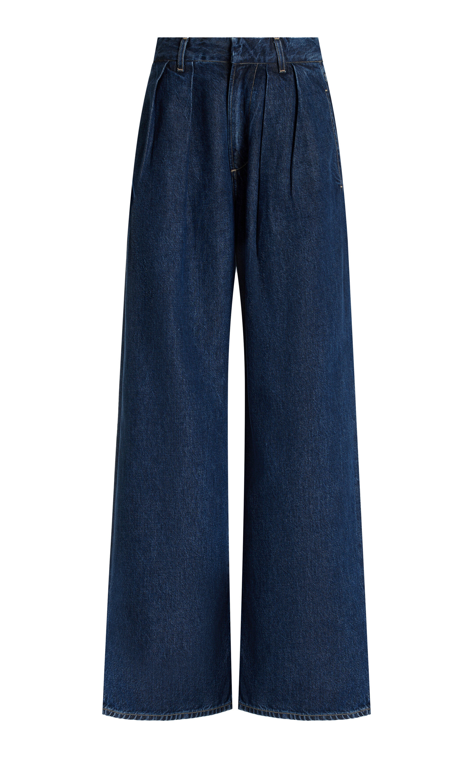 Shop Citizens Of Humanity Petra Pleated Rigid High-rise Wide-leg Jeans In Blue